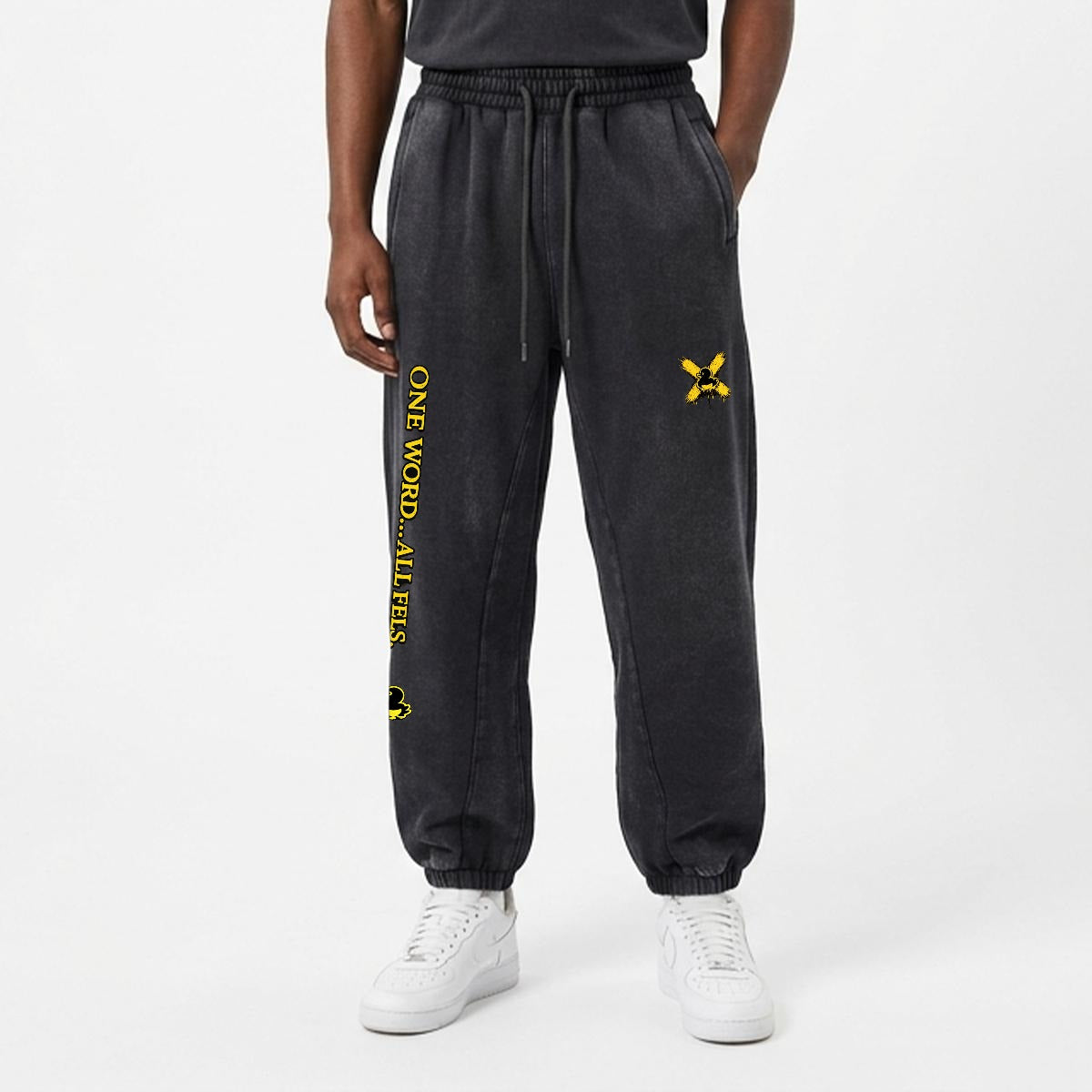 Heavyweight Fleece-Lined Washed Jogger Pants for Men|355GSM DTG