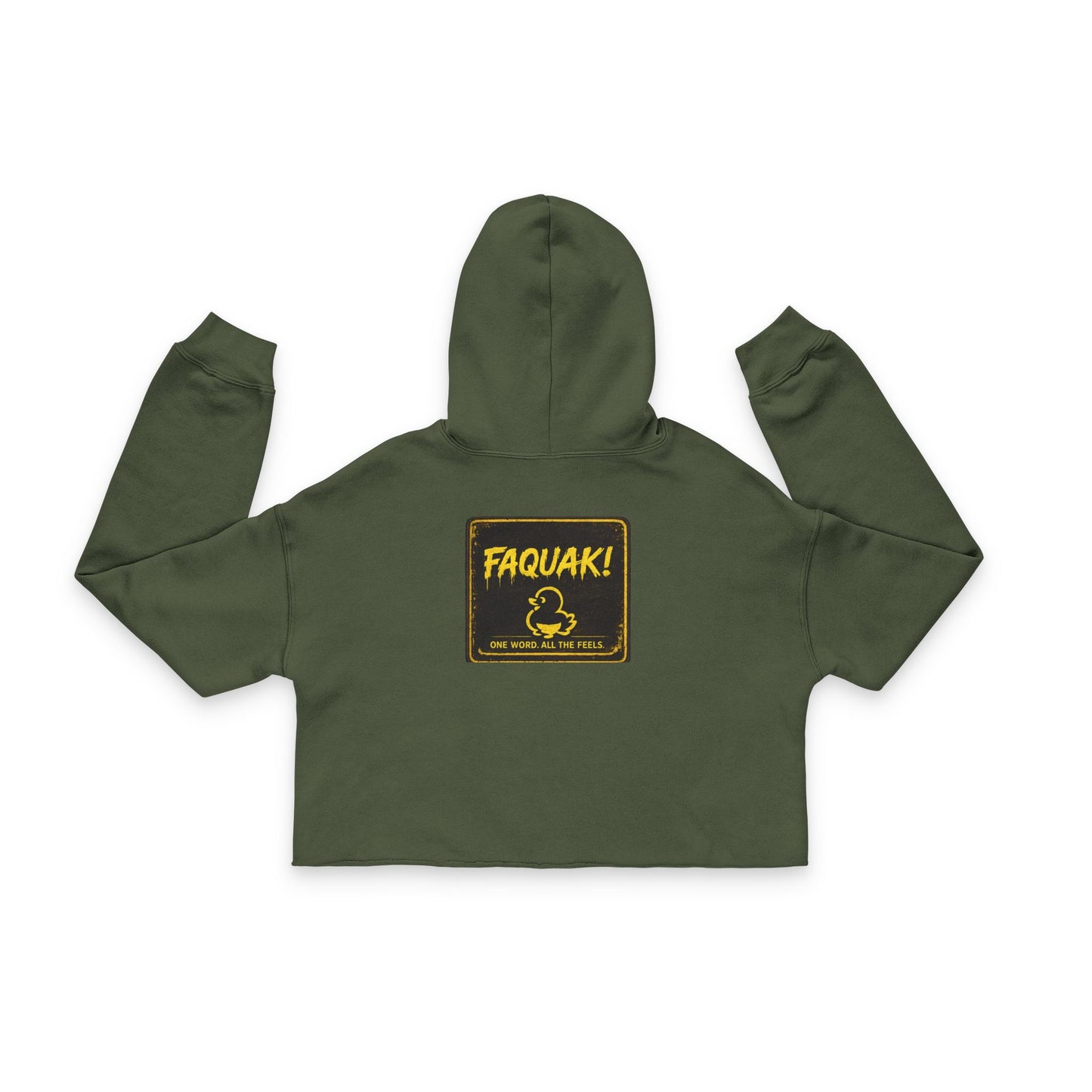 Faquak! Cropped Hoodie - Yellow Rubber Duck 'FAQUAK!' Graphic Women's Streetwear