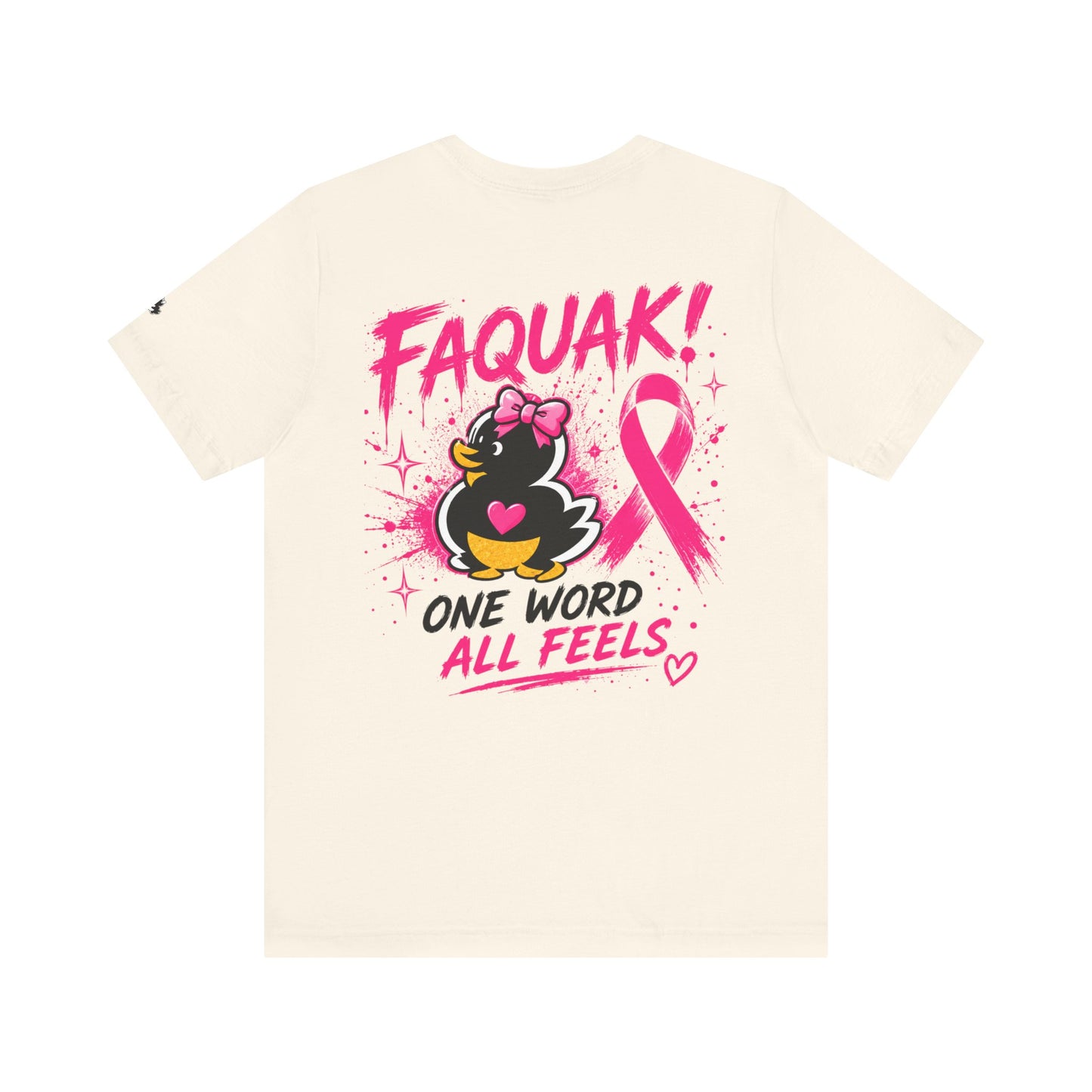 FAQUAK! Duck with Pink Ribbon T-Shirt | Breast Cancer Awareness Tee