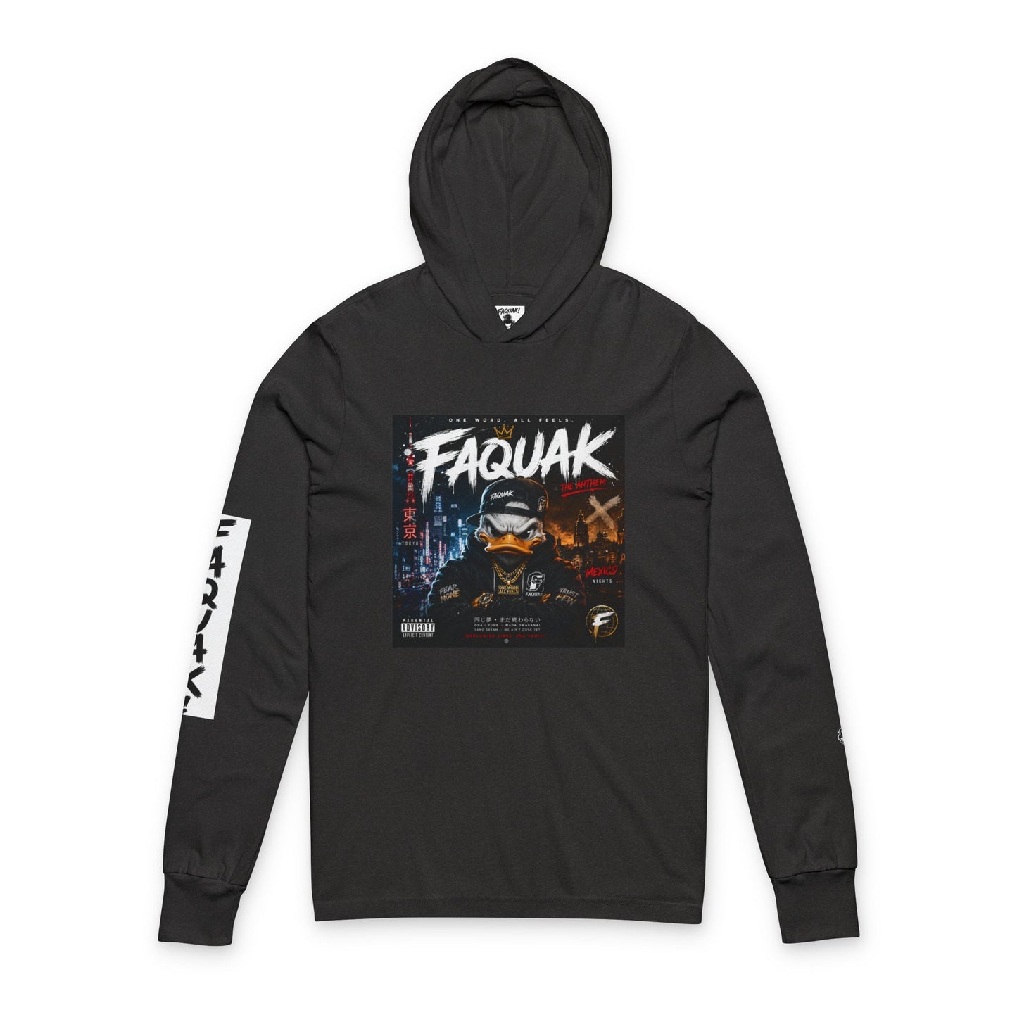 Faquak Graphic Hoodie Tee — Streetwear Long-Sleeve Hooded Shirt