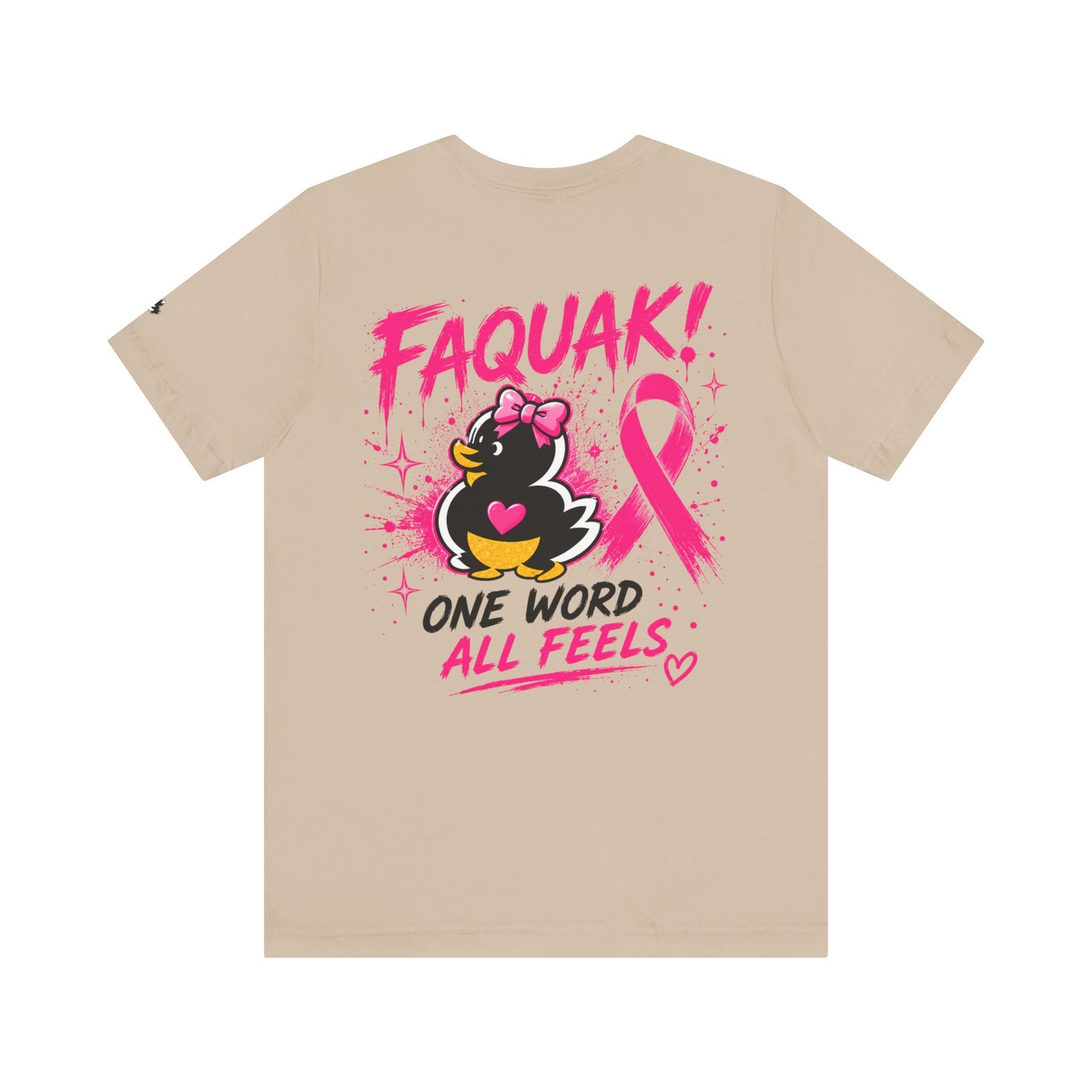 FAQUAK! Duck with Pink Ribbon T-Shirt | Breast Cancer Awareness Tee