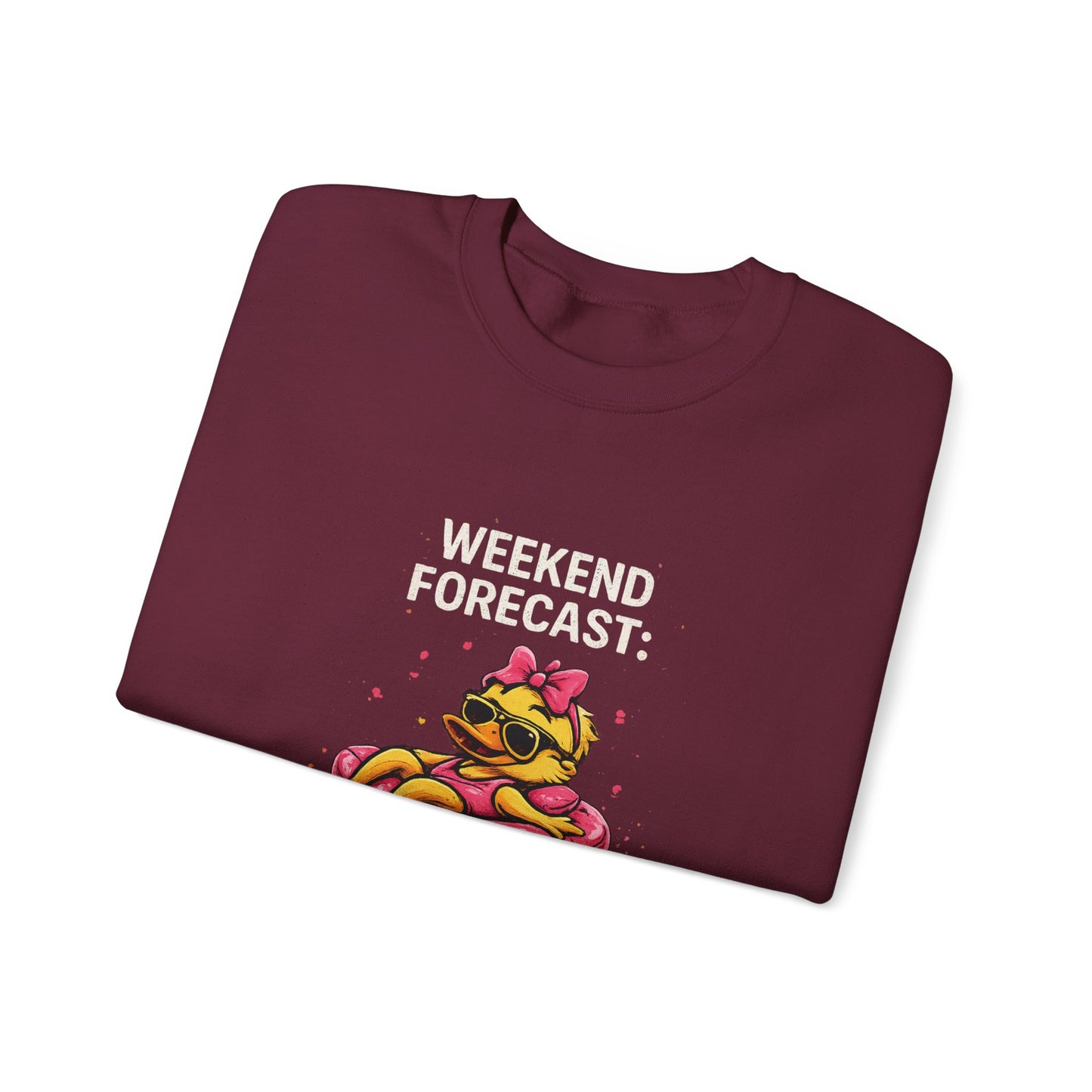 Weekend Forecast  - Crewneck Sweatshirt — Cute Skate Duck Graphic