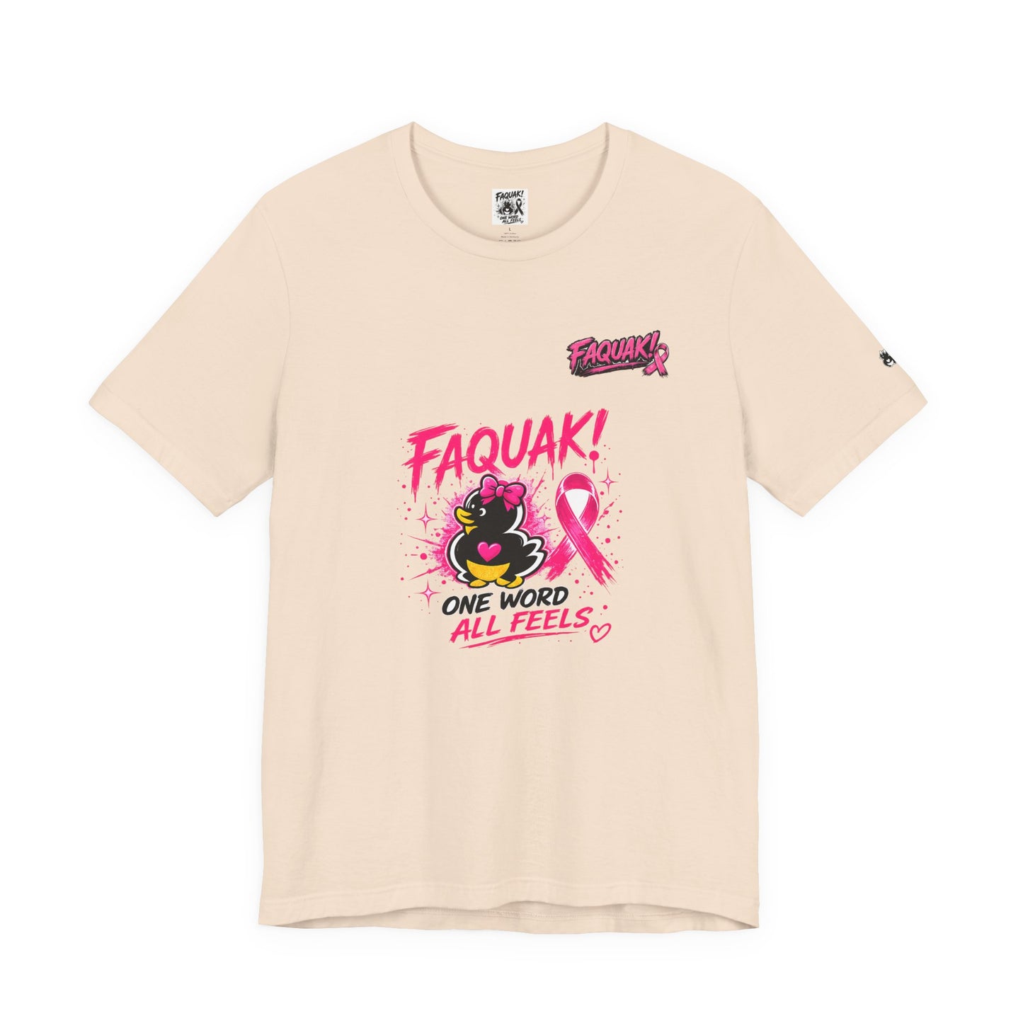 FAQUAK! Duck with Pink Ribbon T-Shirt | Breast Cancer Awareness Tee