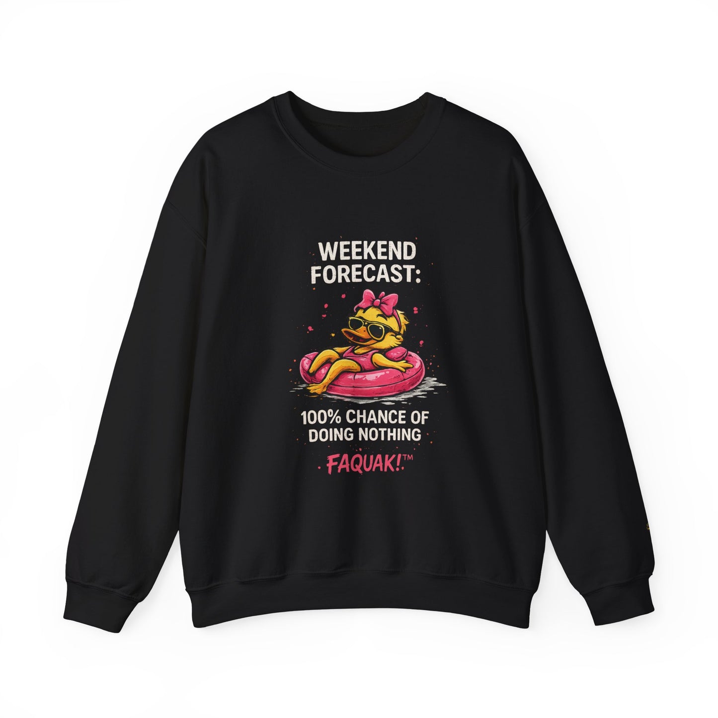 Weekend Forecast  - Crewneck Sweatshirt — Cute Skate Duck Graphic