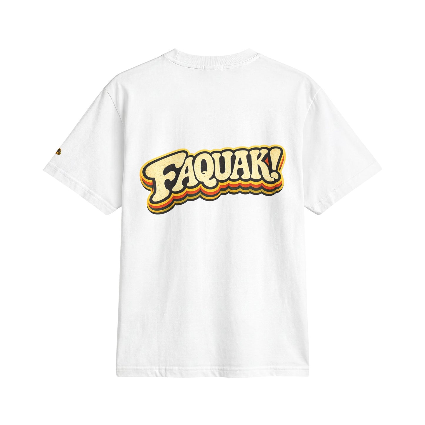 One Word, All Feels Tee — Retro Graphic T-Shirt with "FAQUAK!" Back Print
