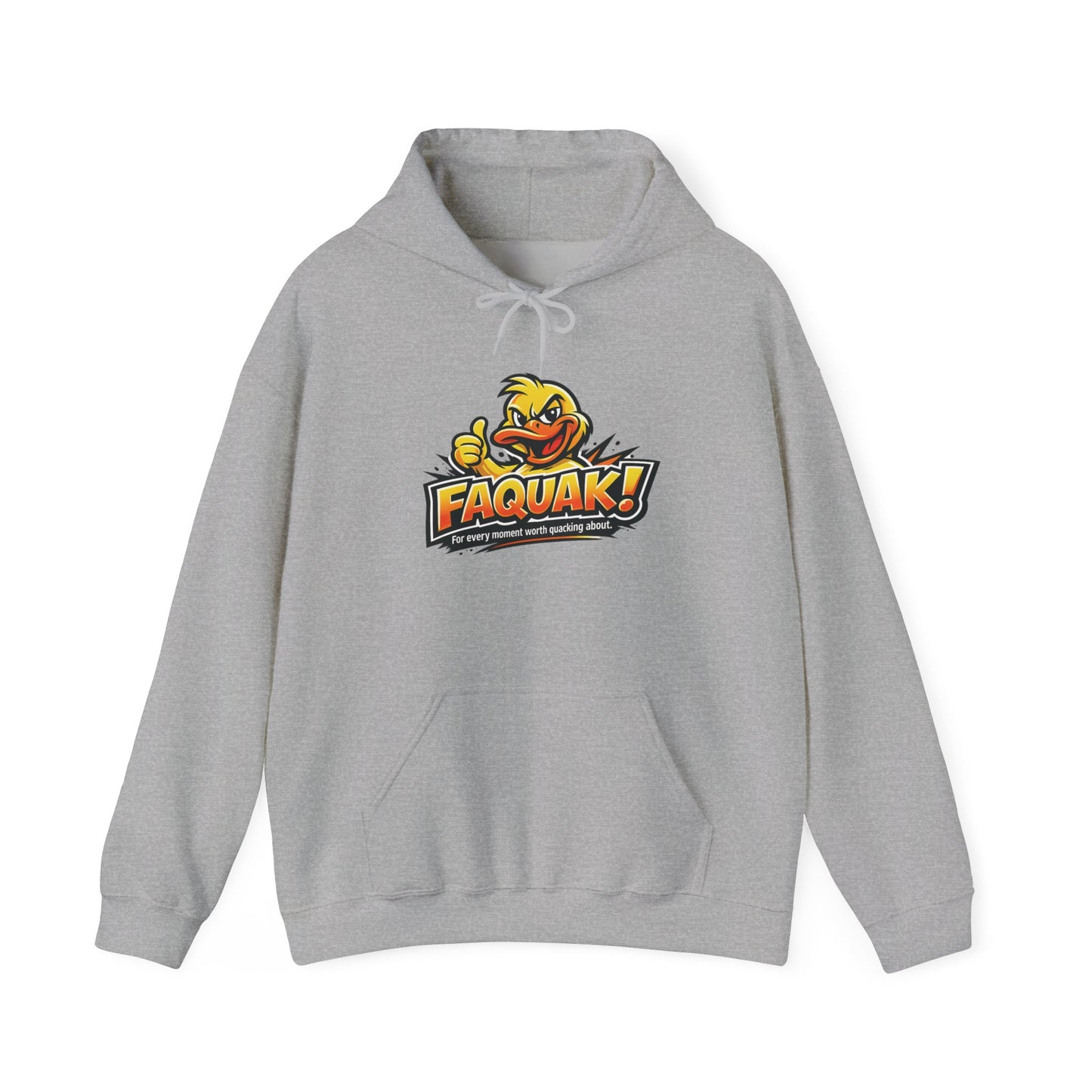 Faquak! Duck Logo Hoodie – Funny Retro Mascot Graphic Sweatshirt