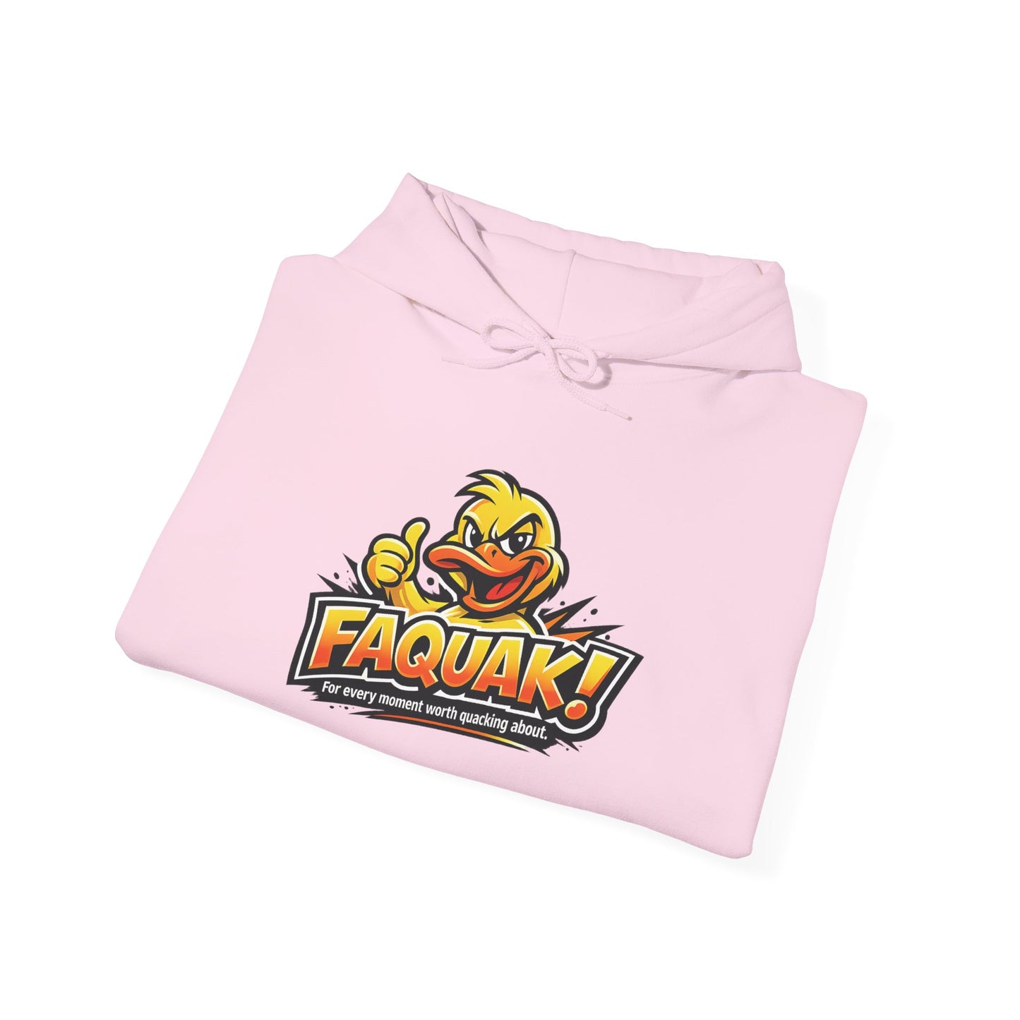 Faquak! Duck Logo Hoodie – Funny Retro Mascot Graphic Sweatshirt