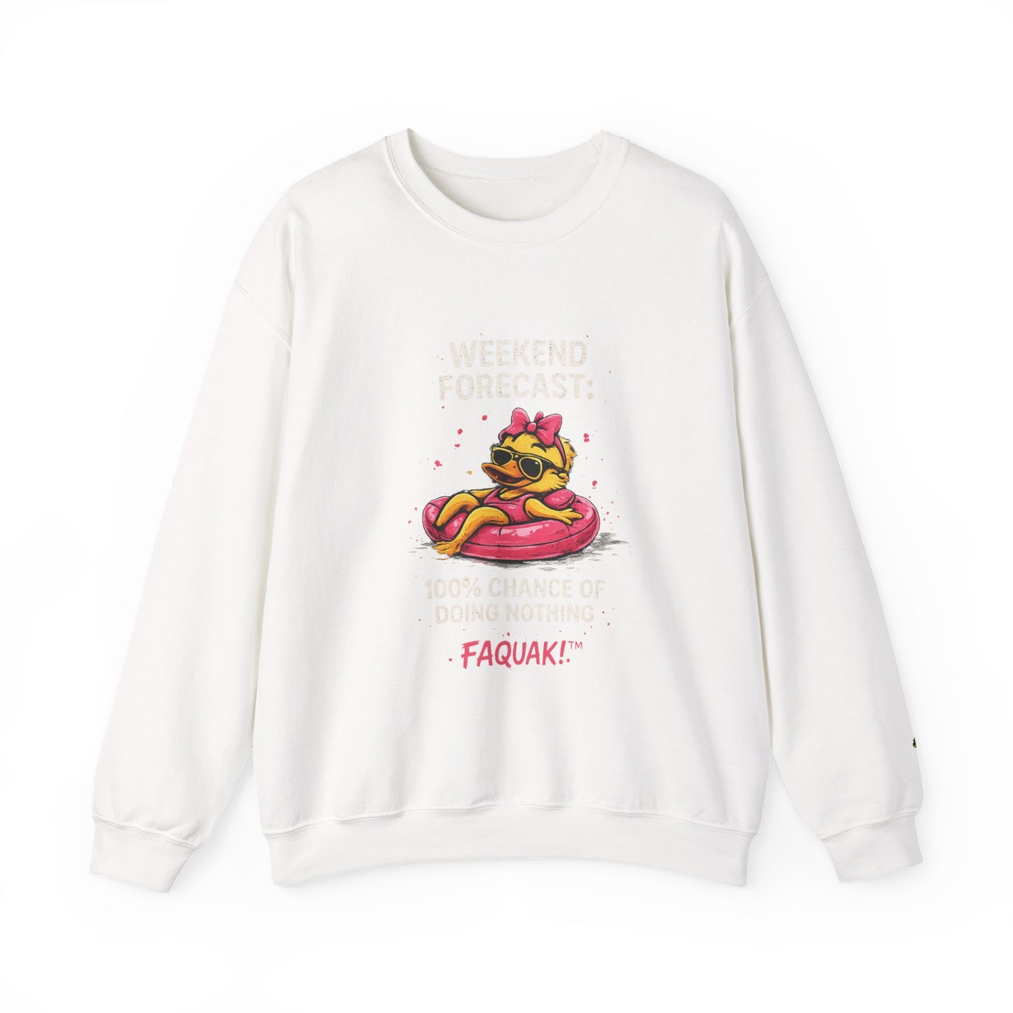 Weekend Forecast  - Crewneck Sweatshirt — Cute Skate Duck Graphic