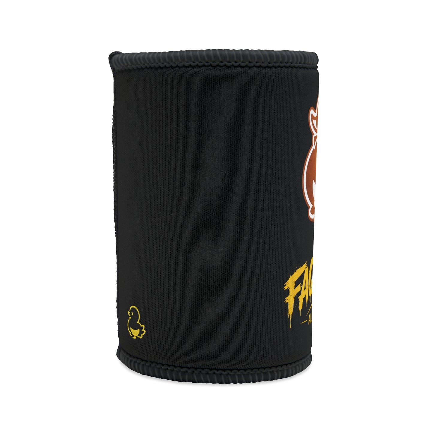Black of Stubby Cooler — 'Faquak! All Feels' Duck Logo Can Cooler