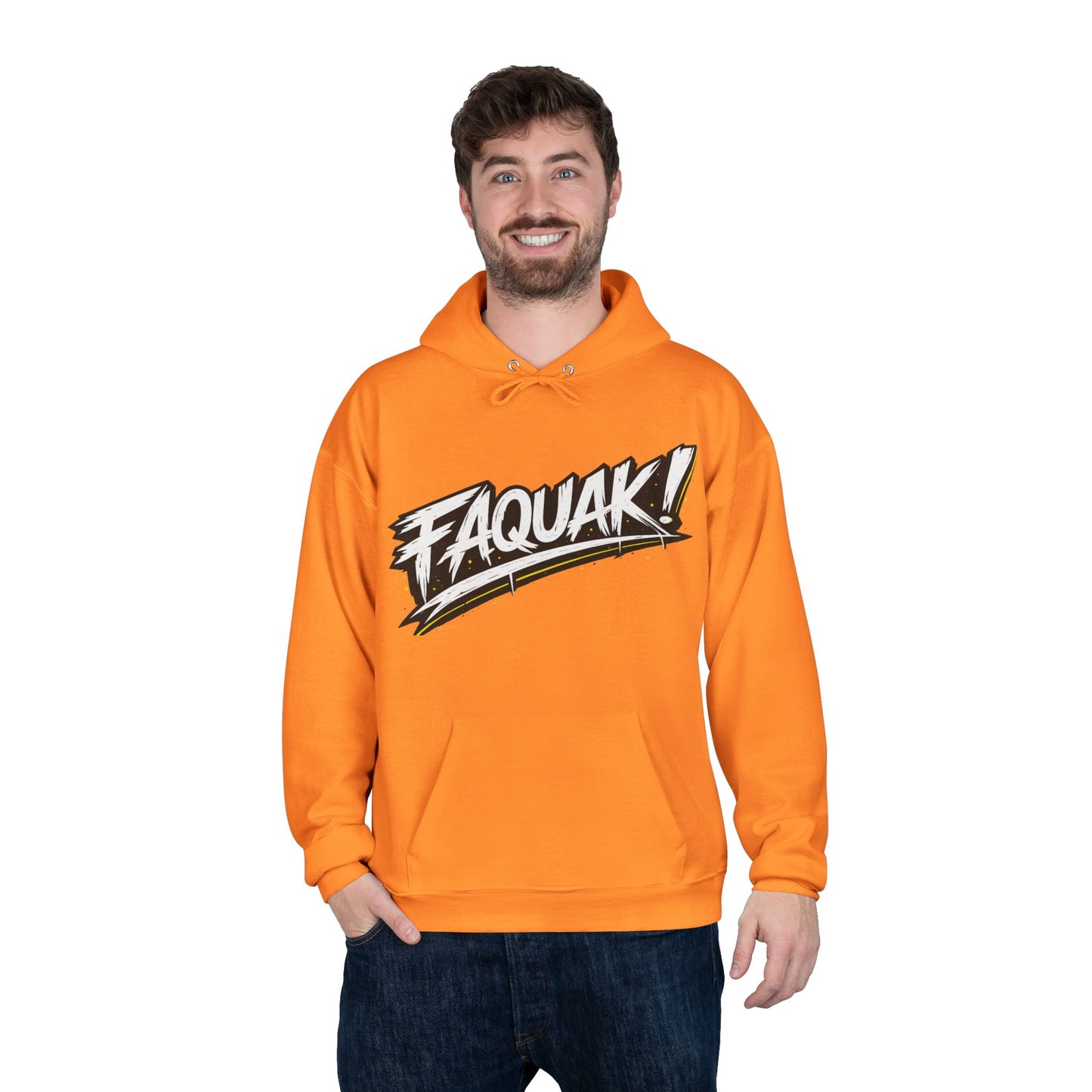 Faquak Graphic Hoodie – "Keep Living It, Keep Faquaking" Streetwear Pullover