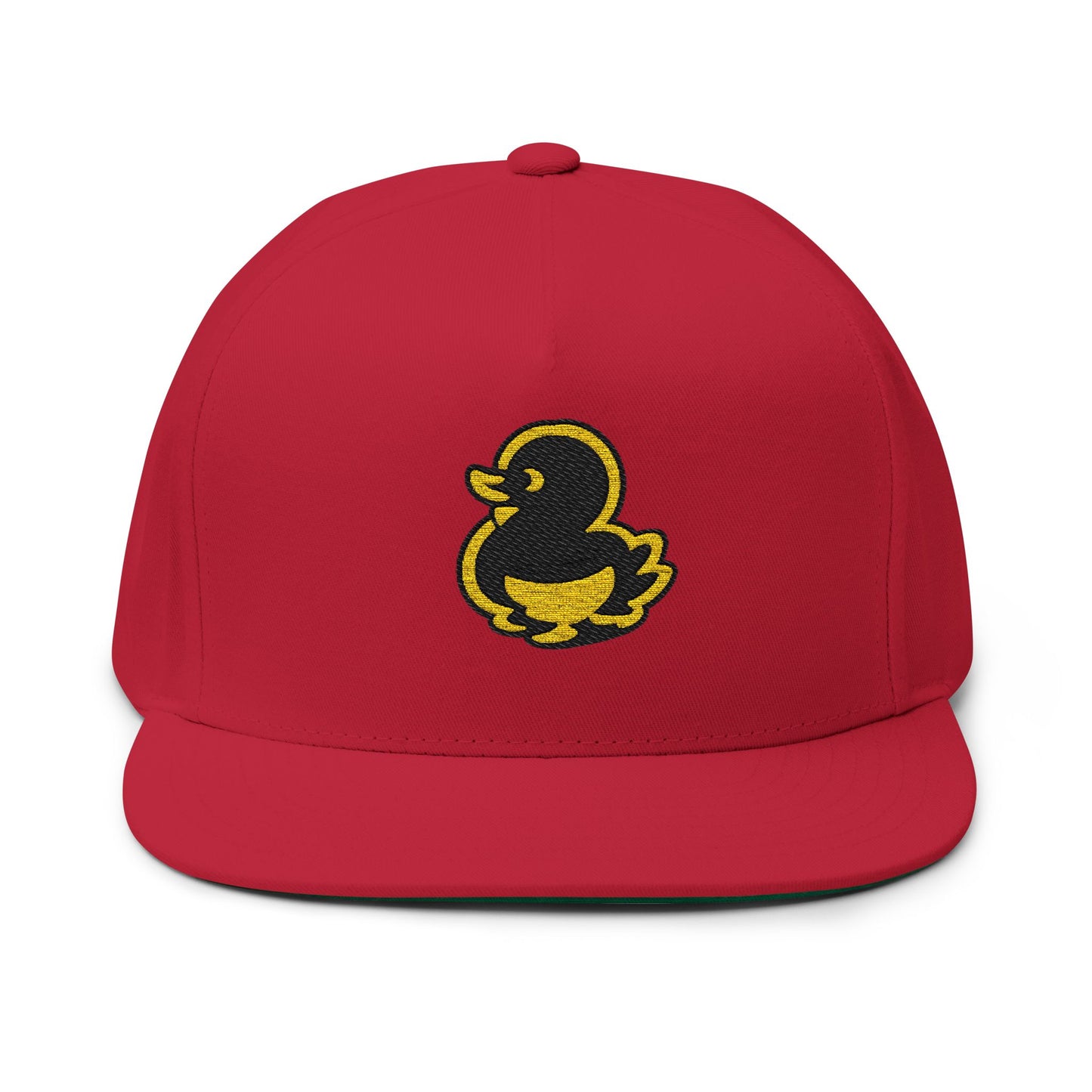 FAQUAK! Patch Flat Bill Cap — Embroidered Rubber Ducky Snapback