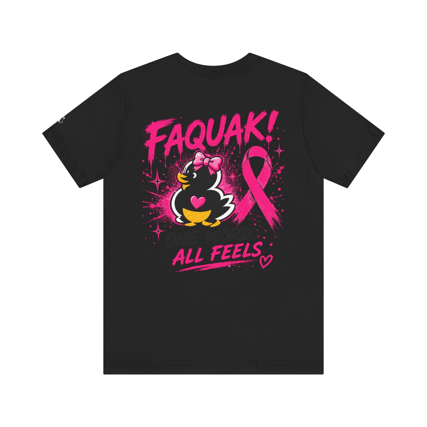 FAQUAK! Duck with Pink Ribbon T-Shirt | Breast Cancer Awareness Tee
