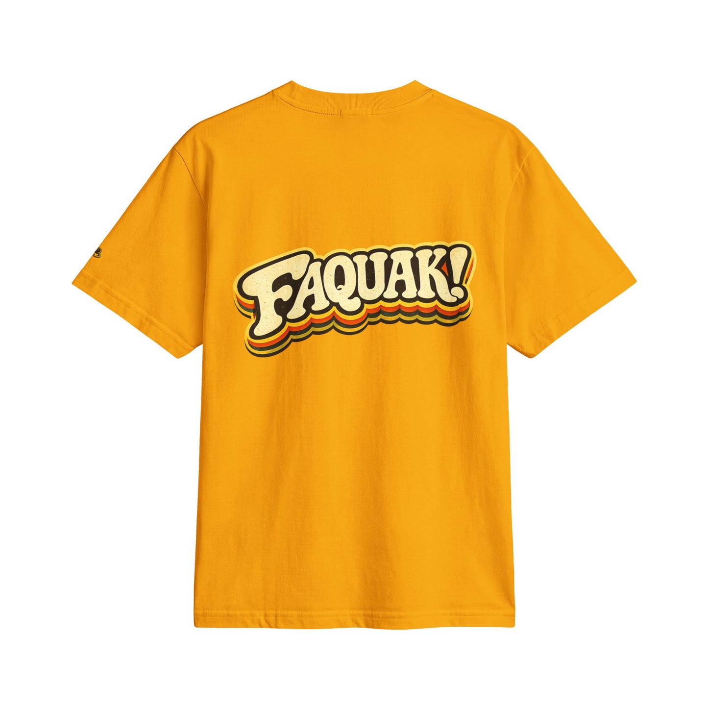 One Word, All Feels Tee — Retro Graphic T-Shirt with "FAQUAK!" Back Print