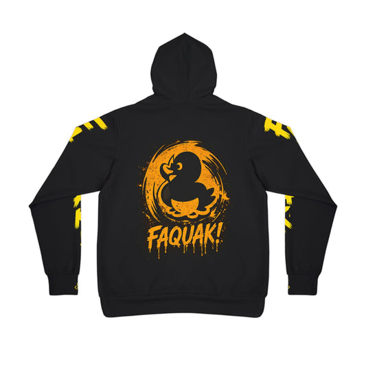 Black Athletic Hoodie — FAQUAK! Rubber Duck Graphic Pullover