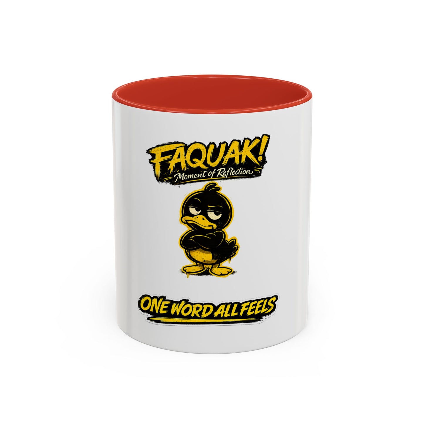 Faquak! Duck Graphic Coffee Mug — Funny One Word All Feels Accent Mug