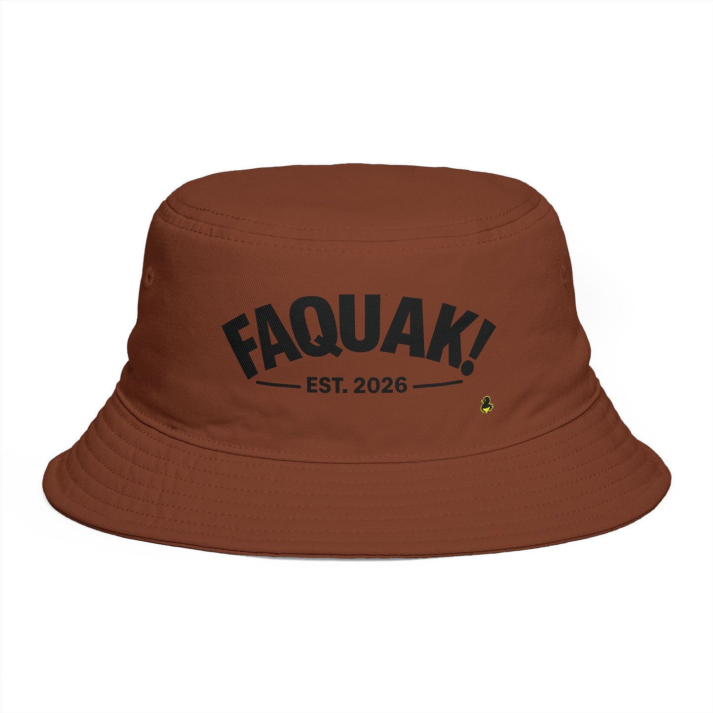 Bucket Hat — 'FAQUAK! Est. 2026' Embroidered Novelty Bucket Hat