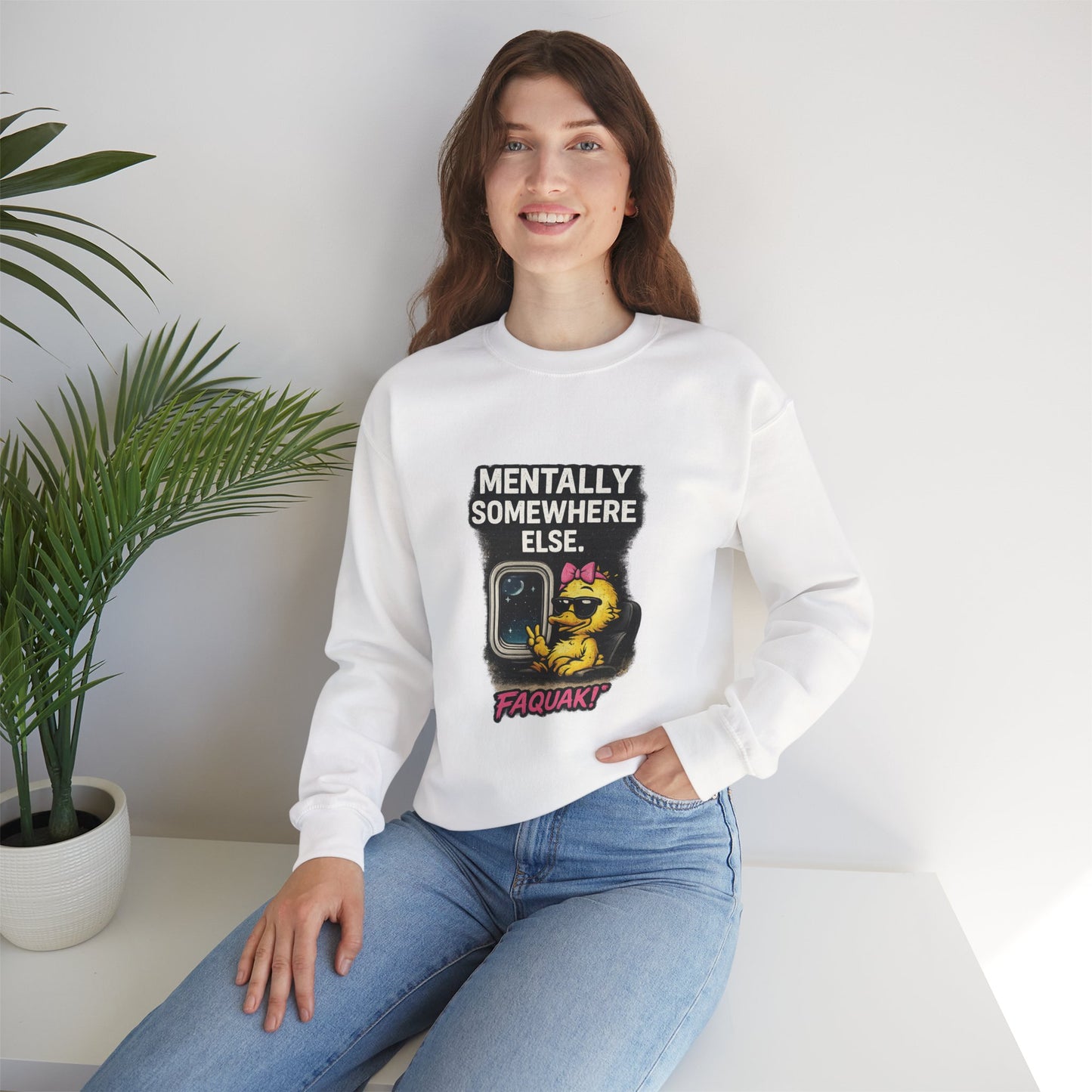 I Don’t Trip I Glide Crewneck Sweatshirt — Cute Skate Duck Graphic