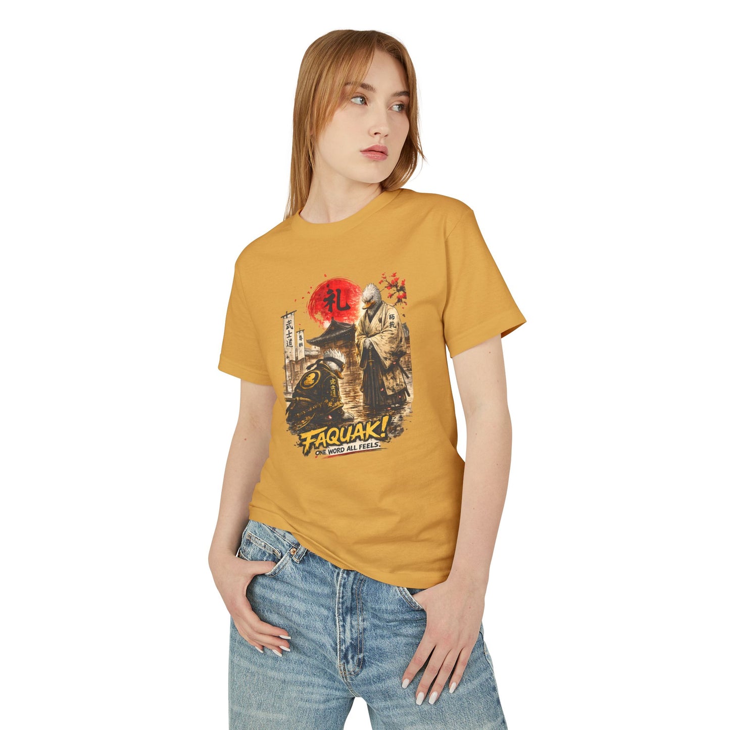 Samurai Duck Graphic Tee — "FAQUAK! You Broke All Rules" Vintage Japan-Inspired T-Shirt