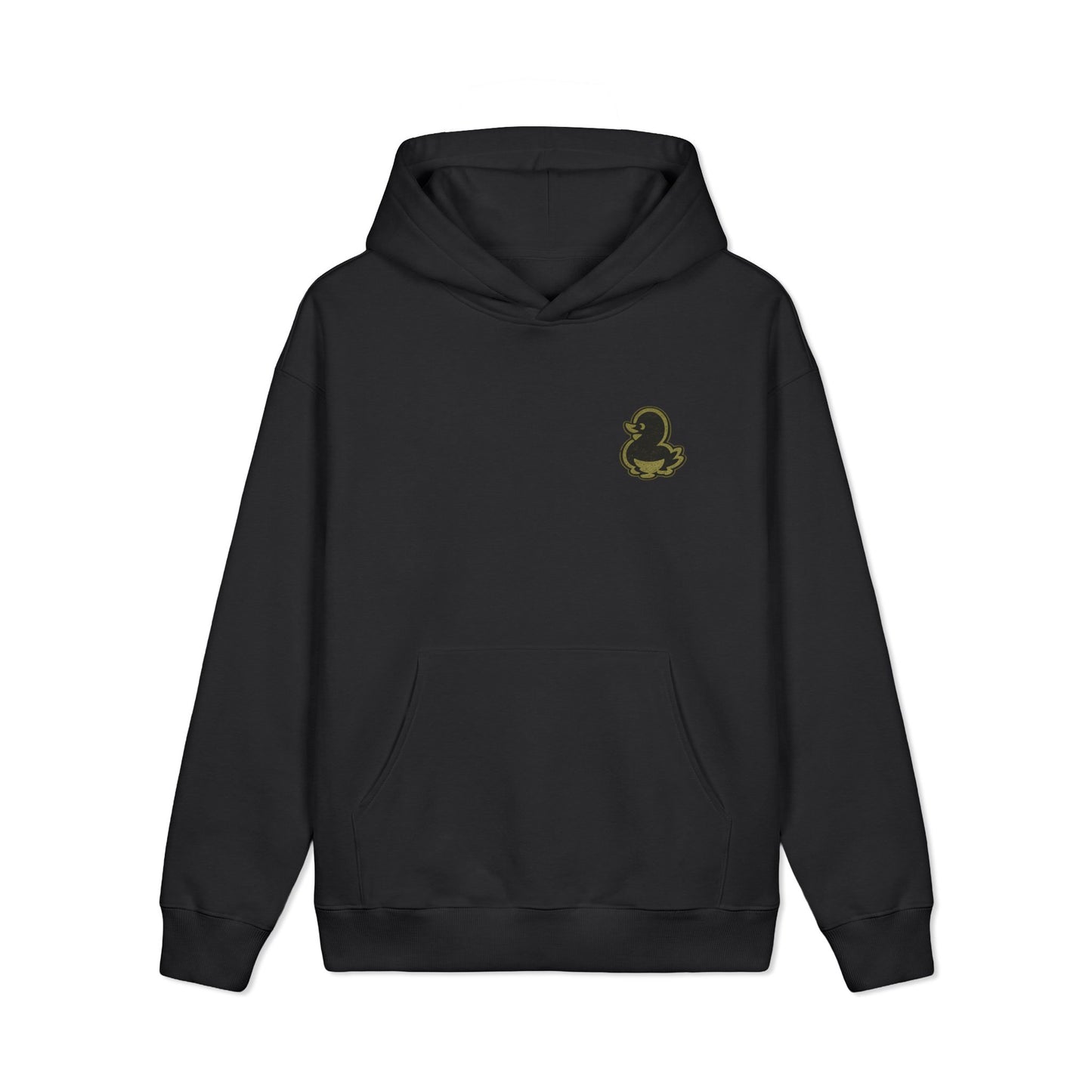 Graphic Hoodie — "Faquak! One Word All Feels." Retro Camo Script Back Print