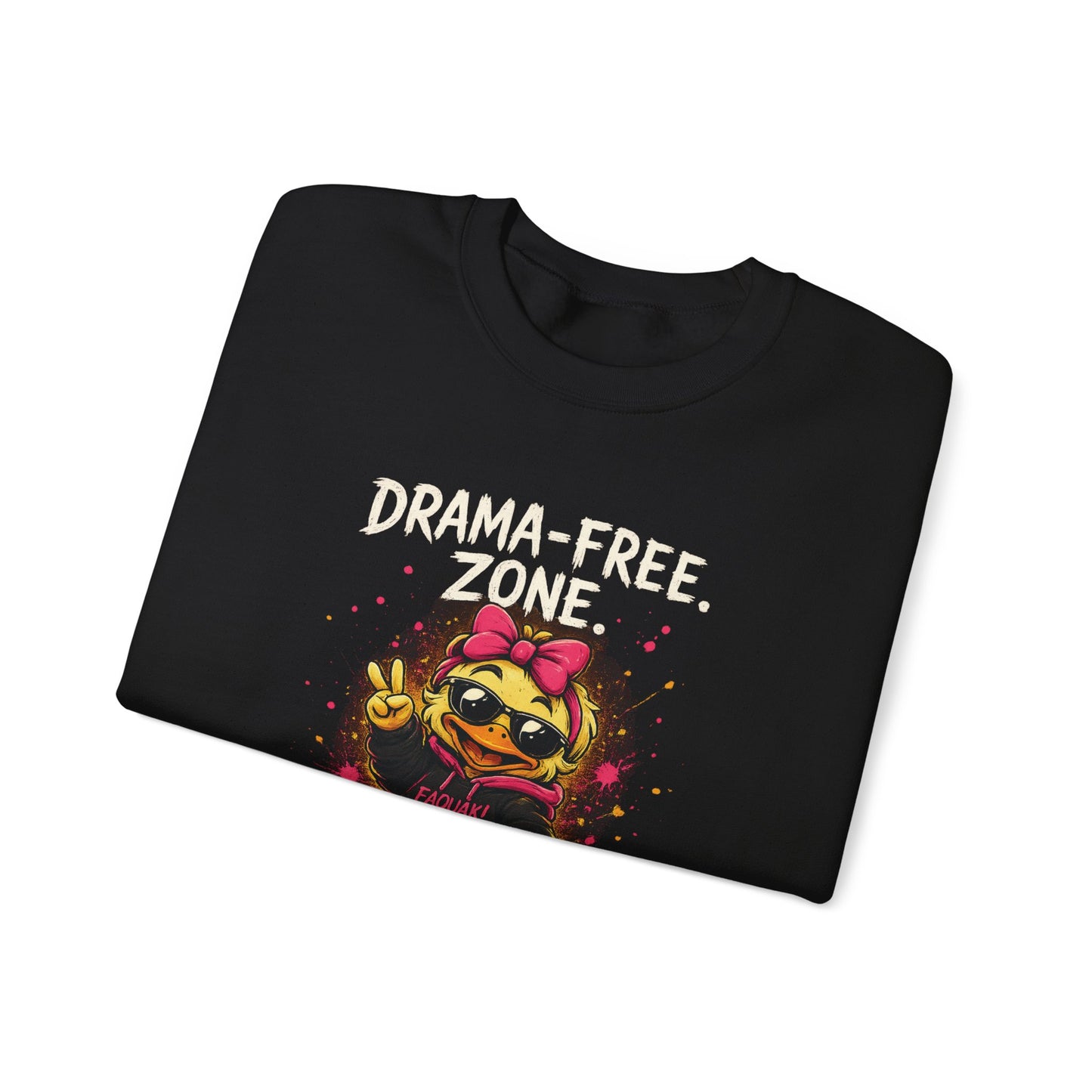 Drama-Free- Crewneck Sweatshirt — Cute Skate Duck Graphic
