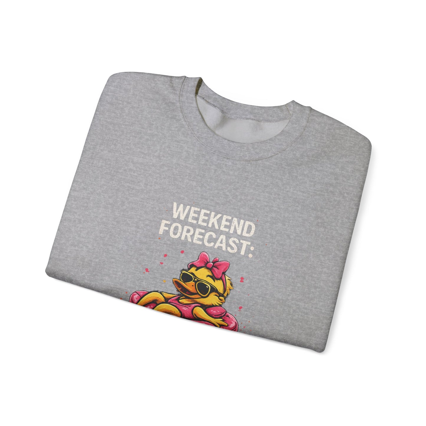 Weekend Forecast  - Crewneck Sweatshirt — Cute Skate Duck Graphic