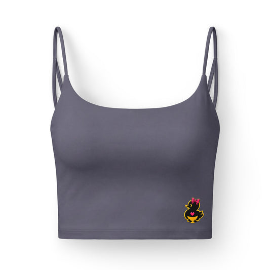 Luxe Crop Bra — "One Word All Feels" Embroidered Heart Logo
