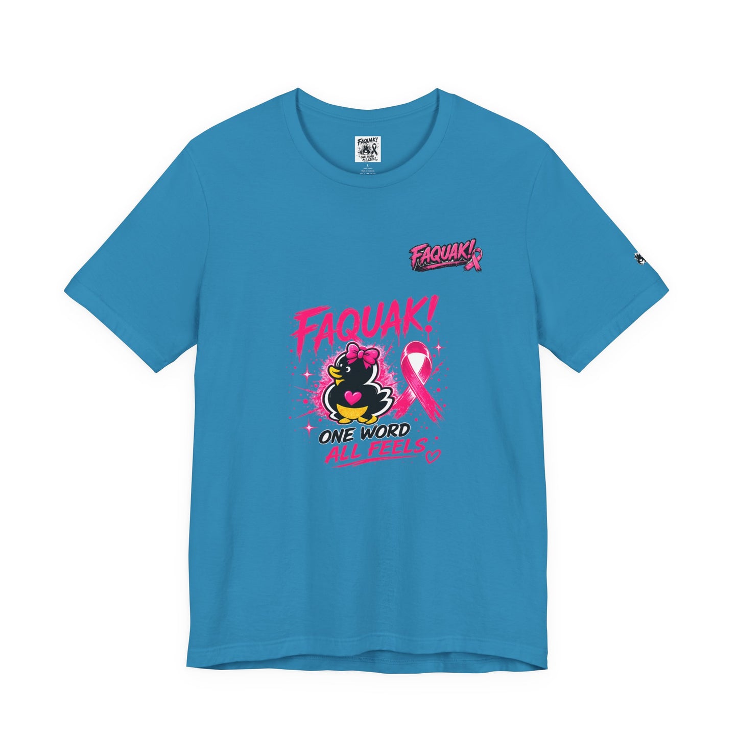 FAQUAK! Duck with Pink Ribbon T-Shirt | Breast Cancer Awareness Tee