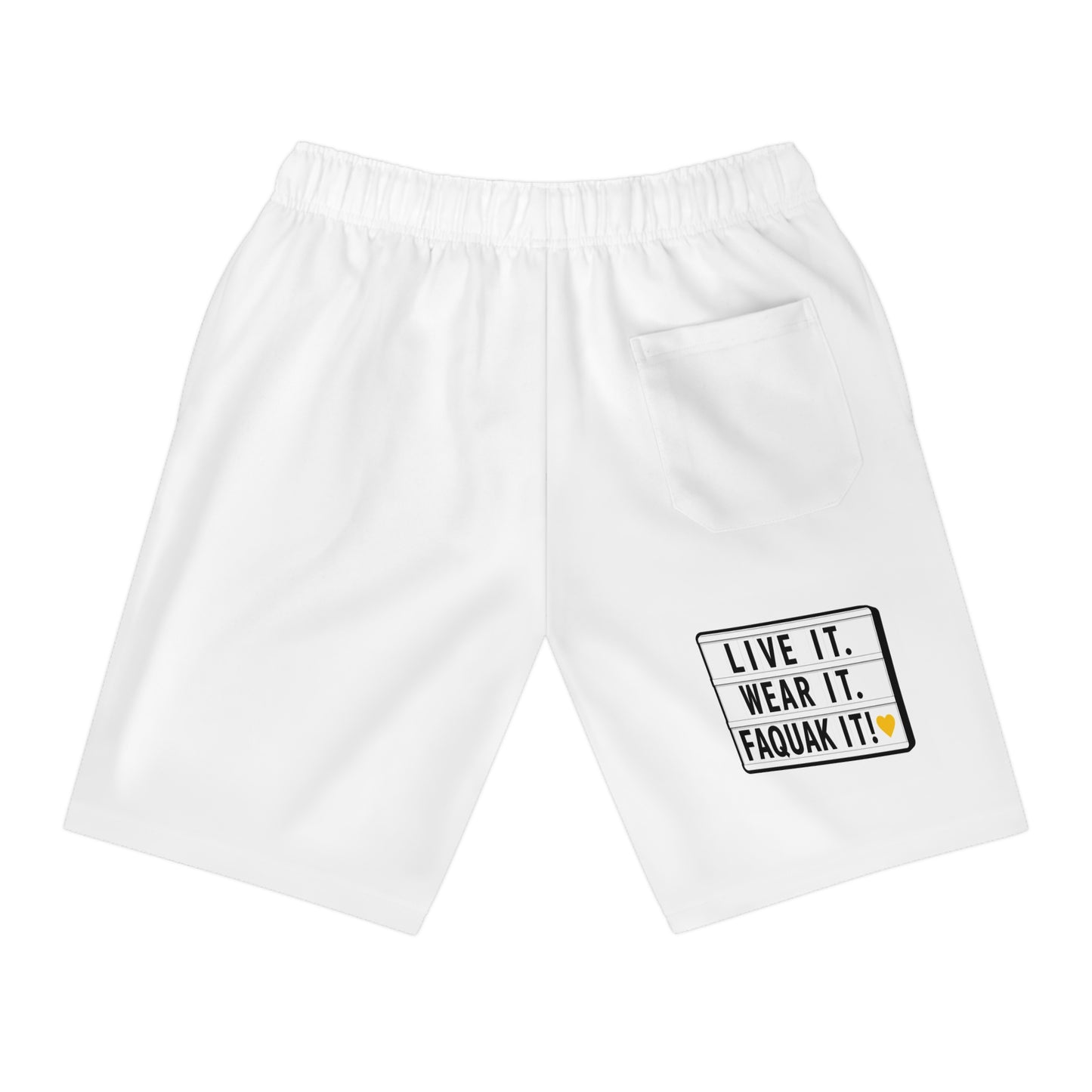 Athletic Long Shorts — 'Live It. Wear It. F*** It.' Graphic Athletic Shorts