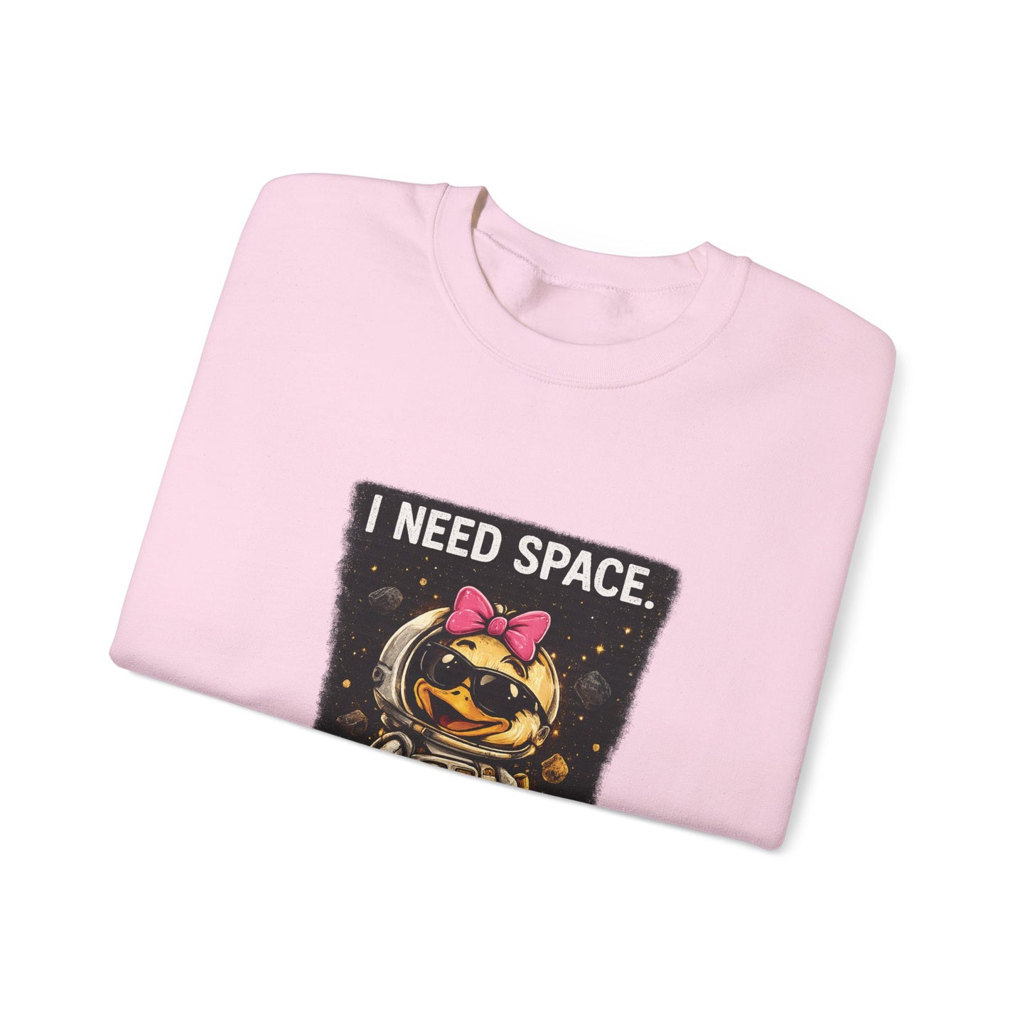Need Space I Glide Crewneck Sweatshirt — Cute Skate Duck Graphic