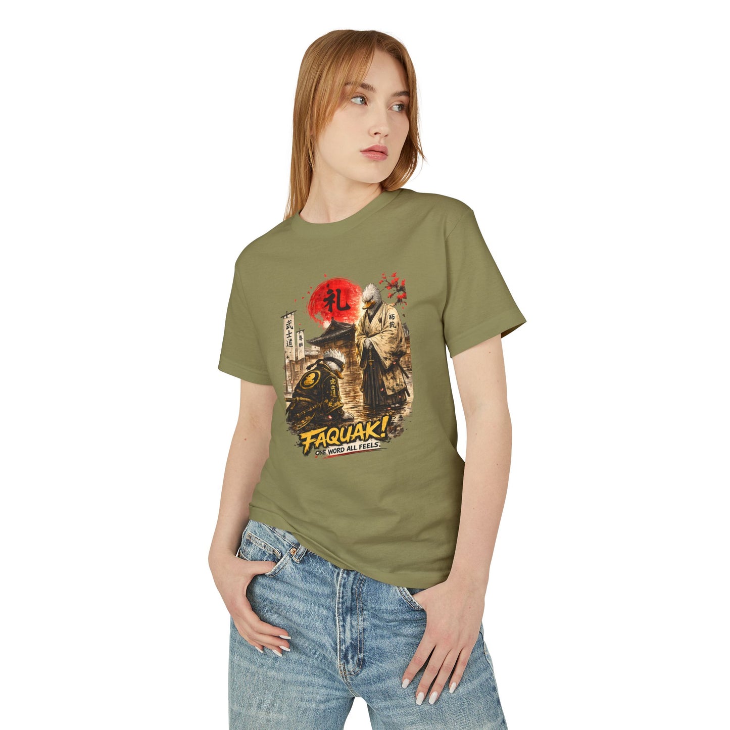 Samurai Duck Graphic Tee — "FAQUAK! You Broke All Rules" Vintage Japan-Inspired T-Shirt