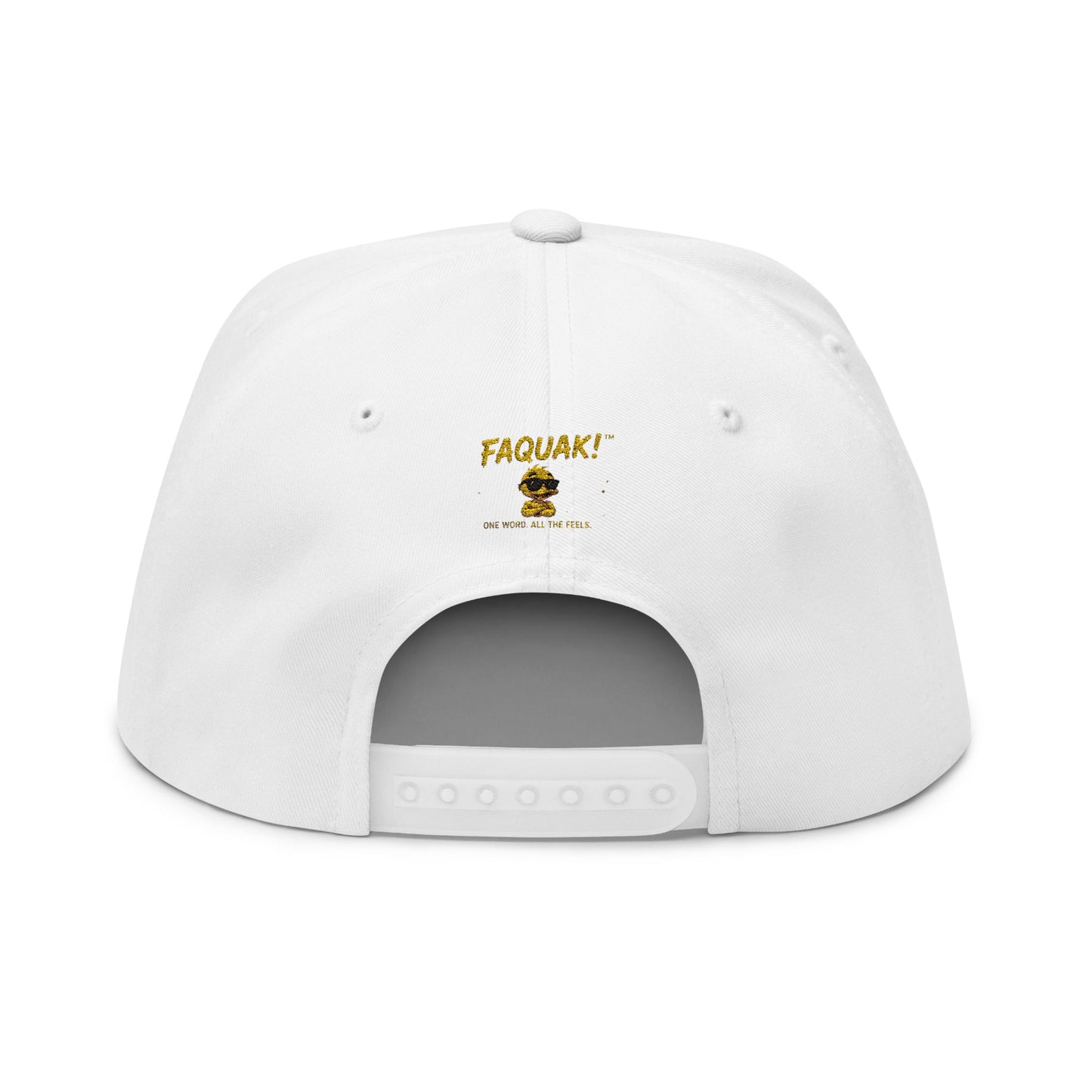 FAQUAK! Patch Flat Bill Cap — Embroidered Rubber Ducky Snapback