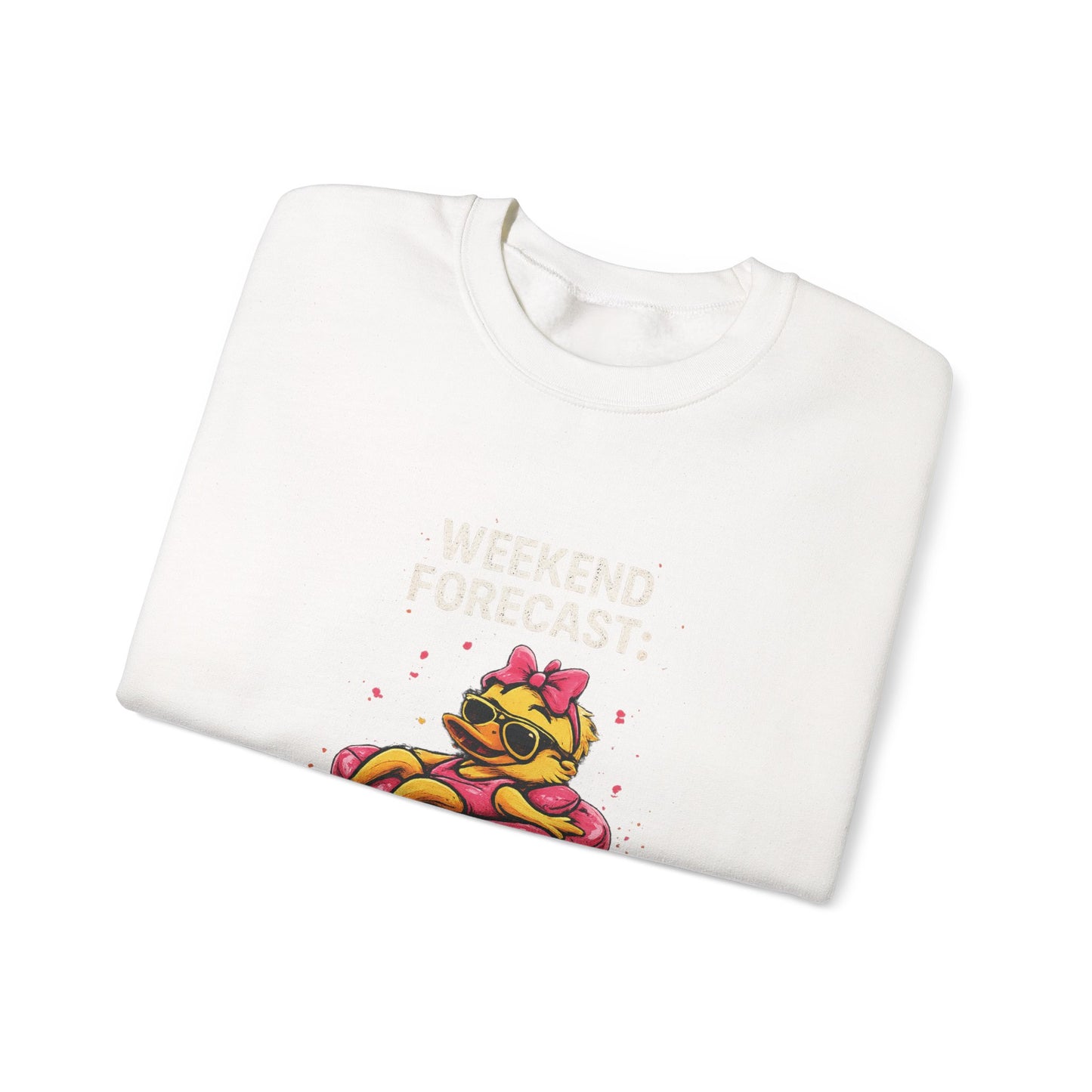 Weekend Forecast  - Crewneck Sweatshirt — Cute Skate Duck Graphic