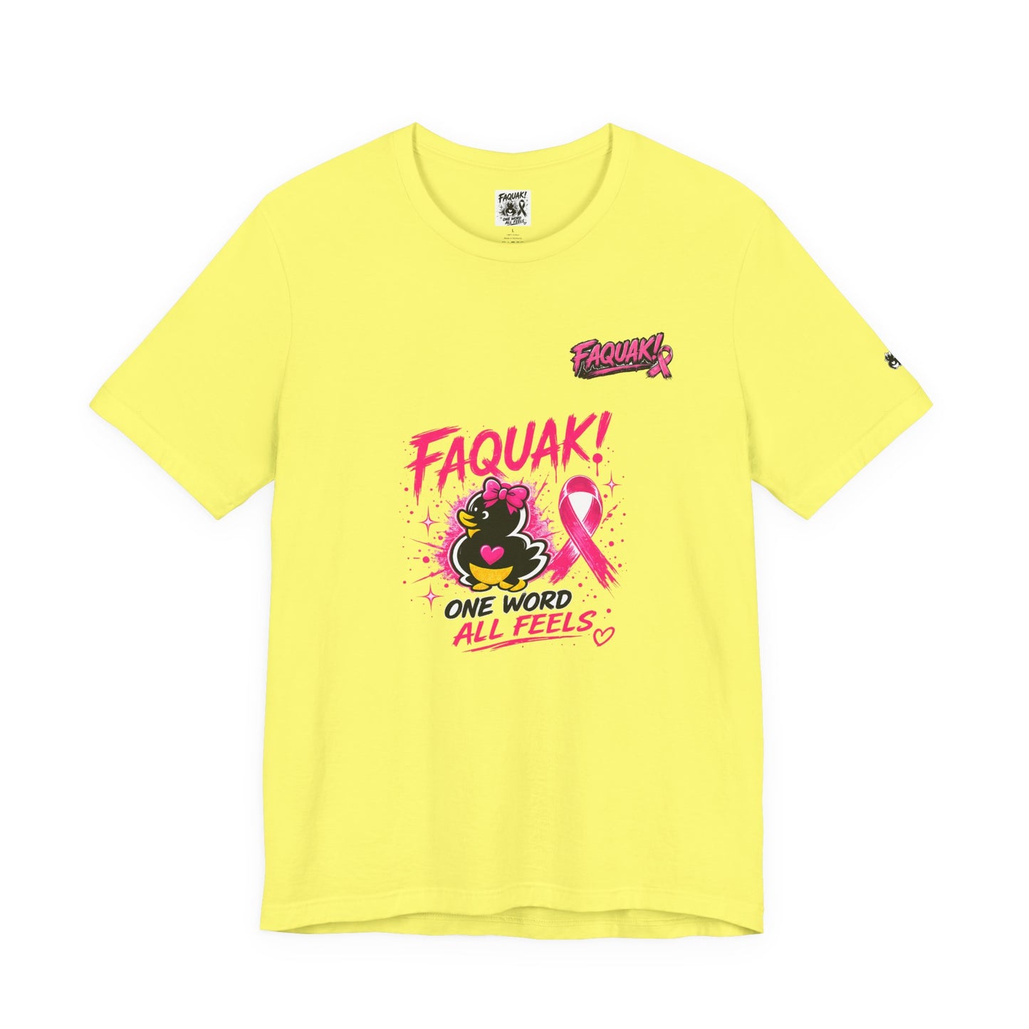 FAQUAK! Duck with Pink Ribbon T-Shirt | Breast Cancer Awareness Tee