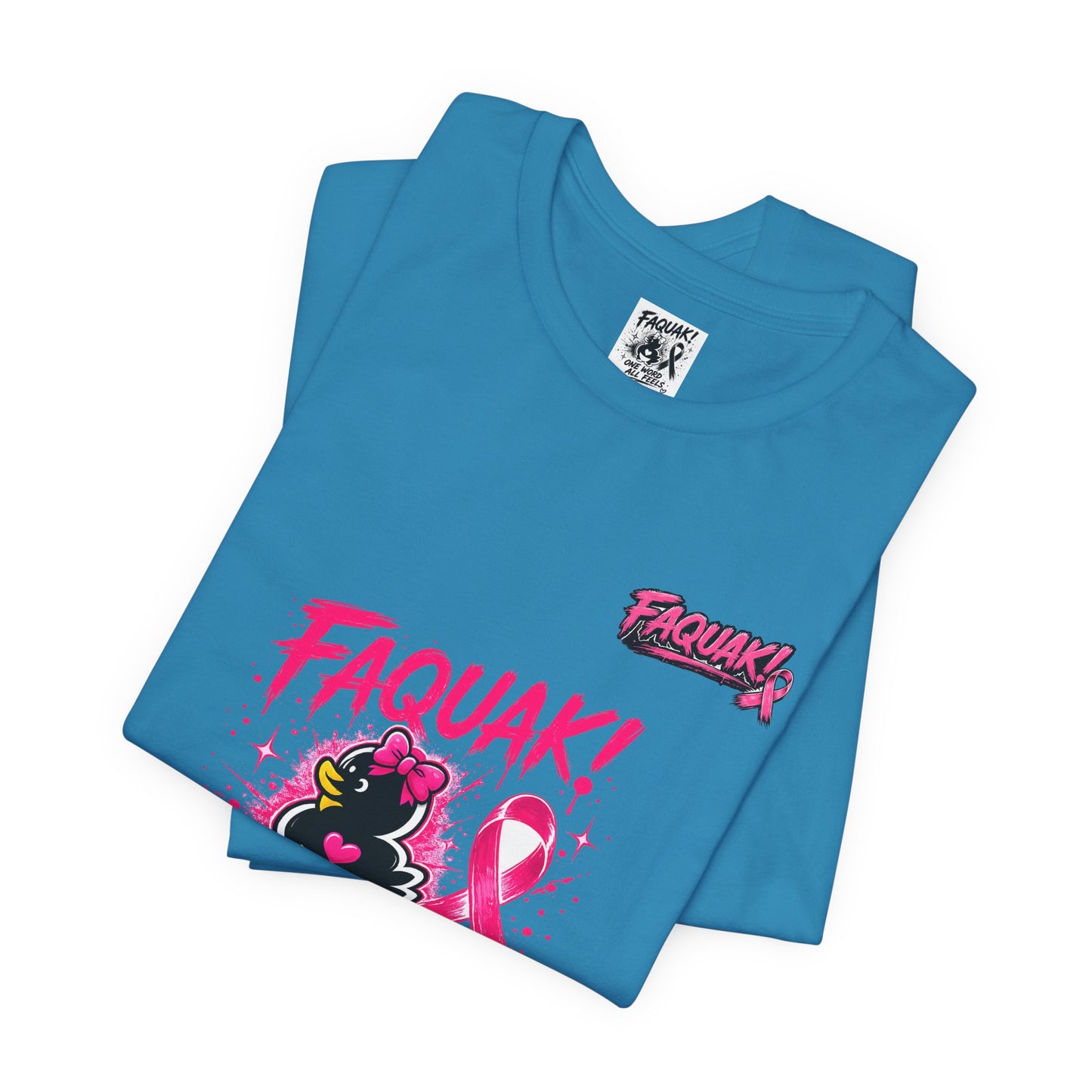 FAQUAK! Duck with Pink Ribbon T-Shirt | Breast Cancer Awareness Tee
