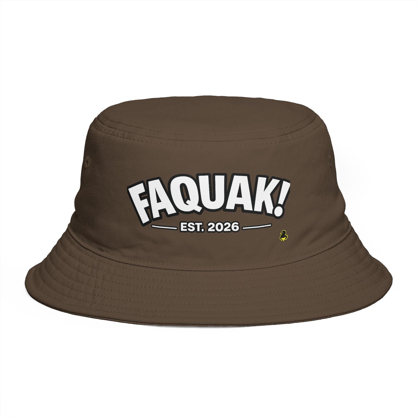 Bucket Hat — 'FAQUAK! Est. 2026' Embroidered Novelty Bucket Hat