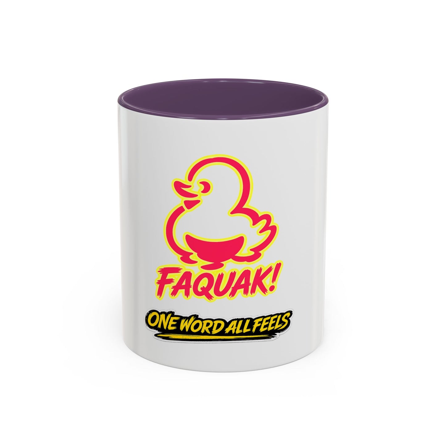 Faquak! Duck Graphic Coffee Mug — Funny One Word All Feels Accent Mug