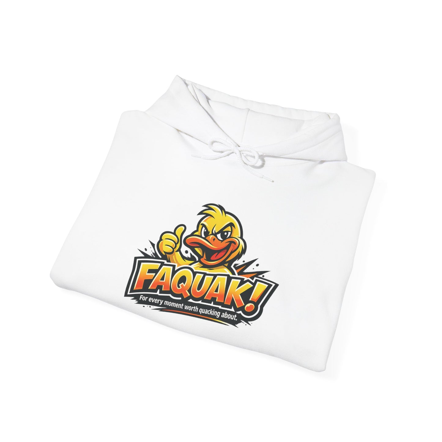 Faquak! Duck Logo Hoodie – Funny Retro Mascot Graphic Sweatshirt
