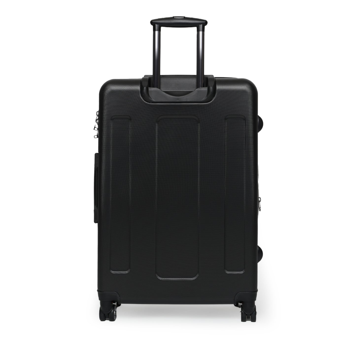 Suitcase — Black Rubber Duck Heart Print Carry-On Luggage