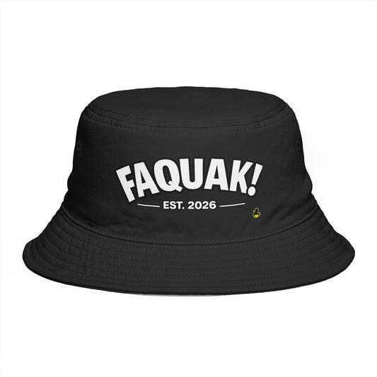 Bucket Hat — 'FAQUAK! Est. 2026' Embroidered Novelty Bucket Hat