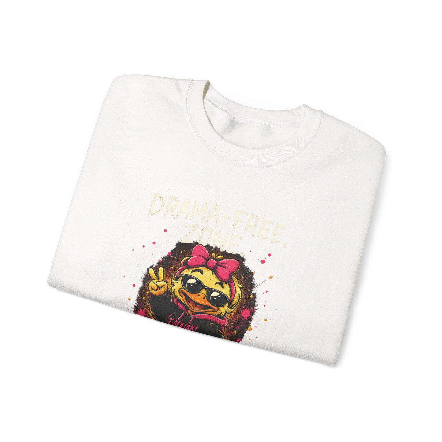 Drama-Free- Crewneck Sweatshirt — Cute Skate Duck Graphic