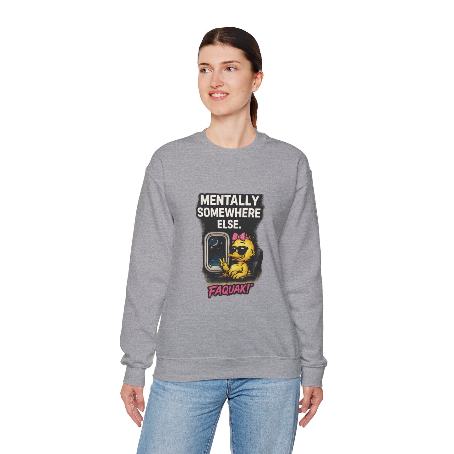 I Don’t Trip I Glide Crewneck Sweatshirt — Cute Skate Duck Graphic