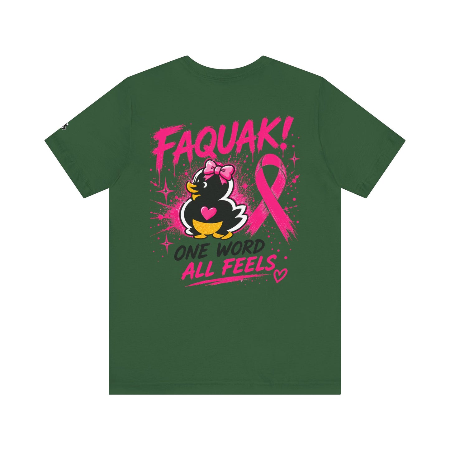 FAQUAK! Duck with Pink Ribbon T-Shirt | Breast Cancer Awareness Tee