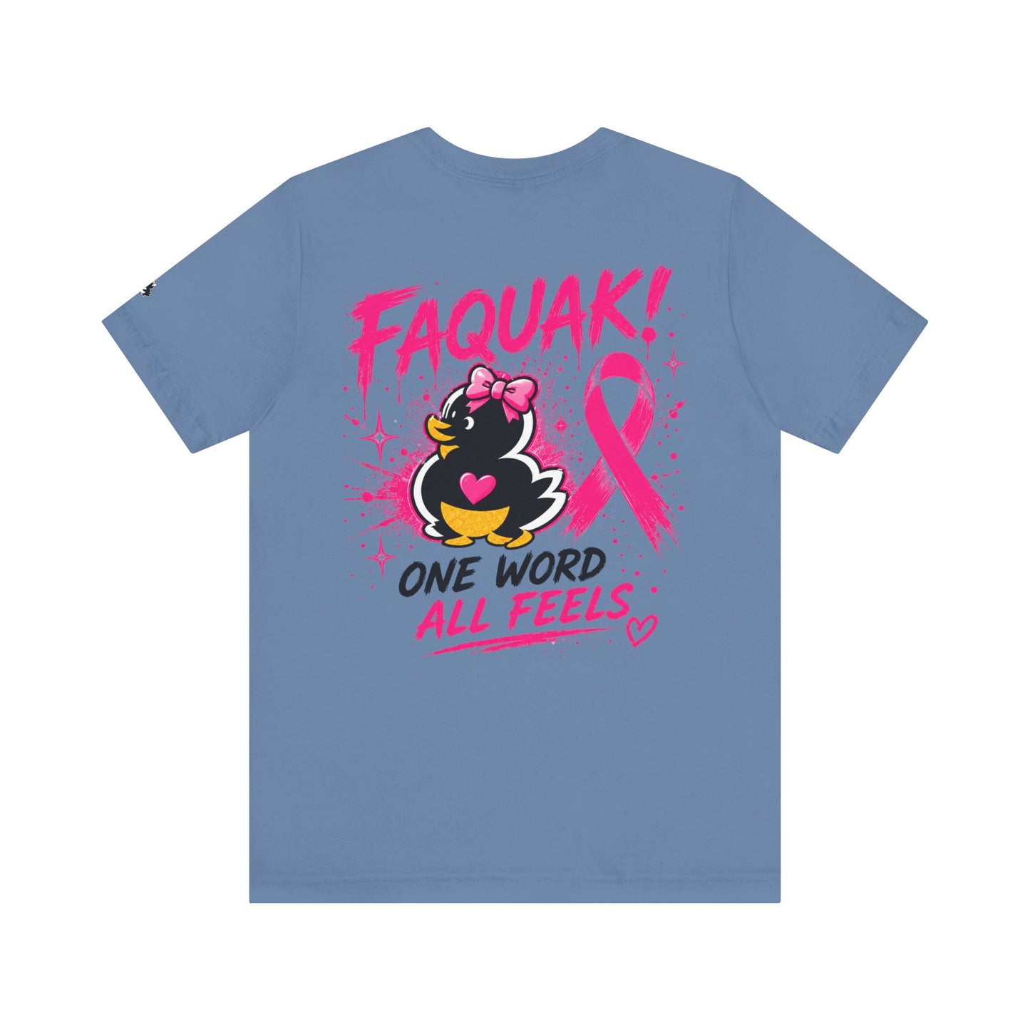 FAQUAK! Duck with Pink Ribbon T-Shirt | Breast Cancer Awareness Tee