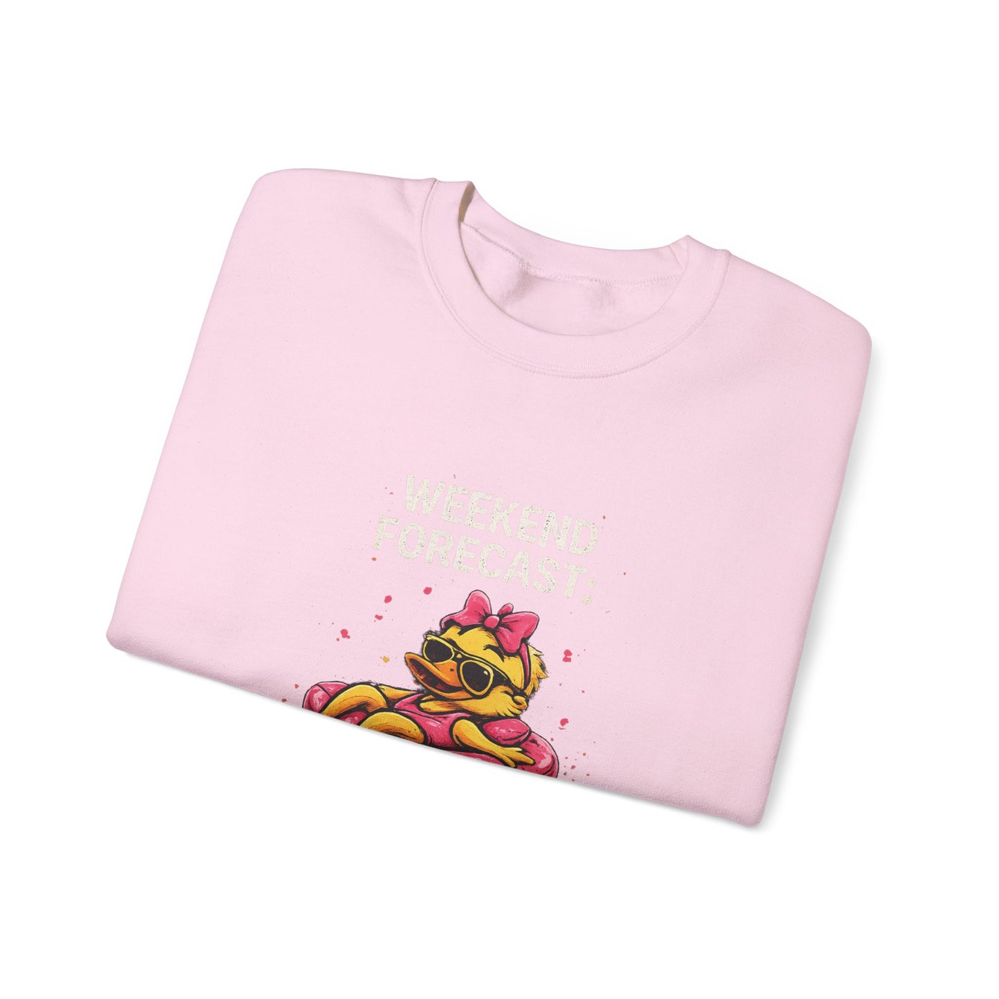 Weekend Forecast  - Crewneck Sweatshirt — Cute Skate Duck Graphic