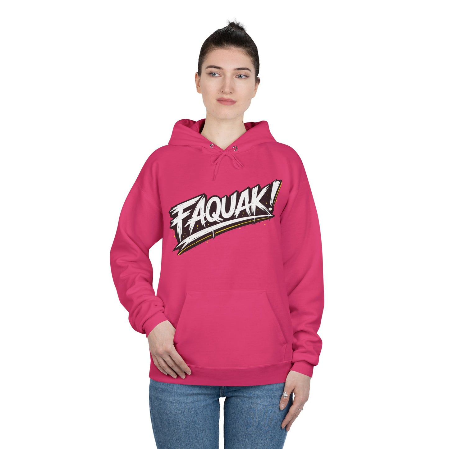 Faquak Graphic Hoodie – "Keep Living It, Keep Faquaking" Streetwear Pullover