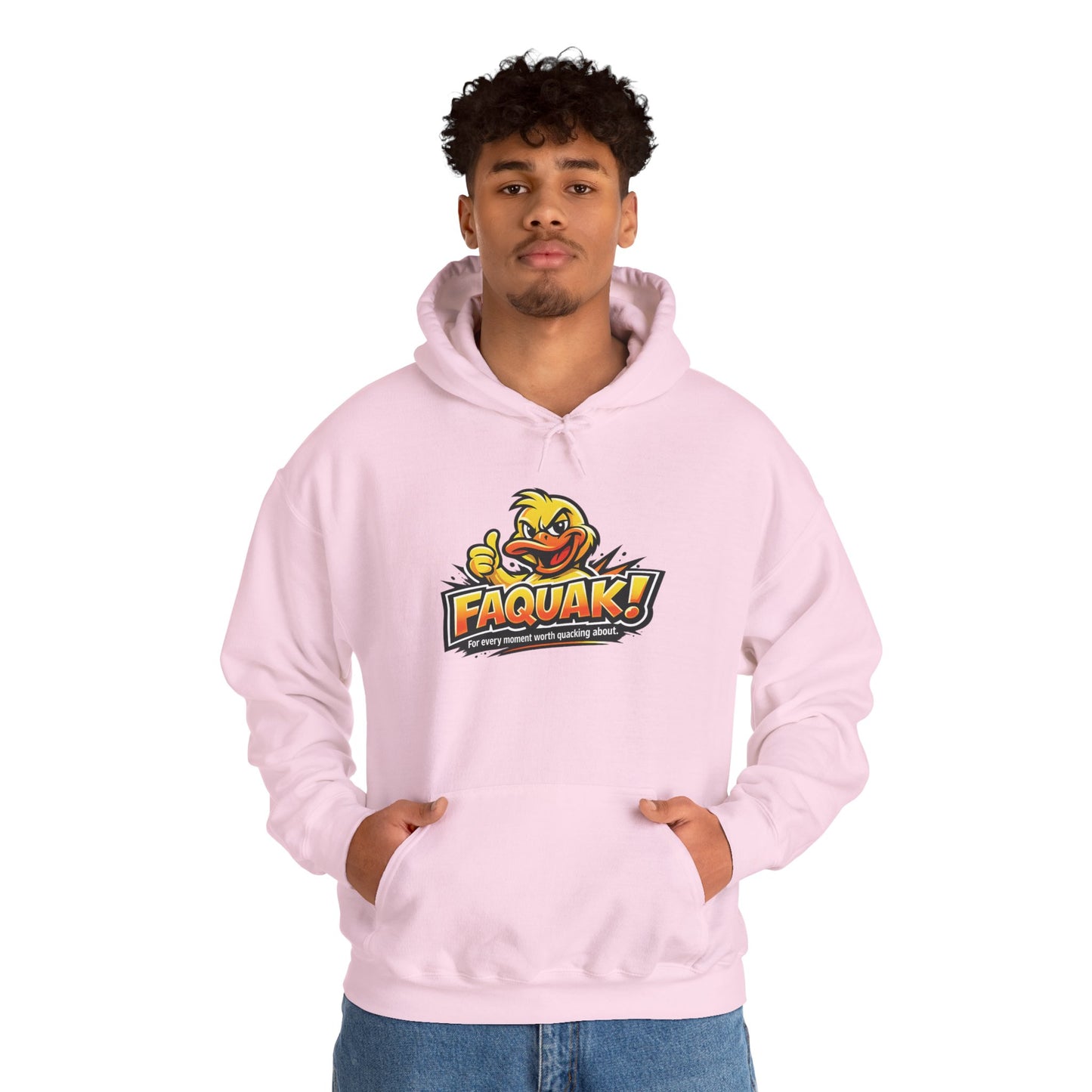 Faquak! Duck Logo Hoodie – Funny Retro Mascot Graphic Sweatshirt