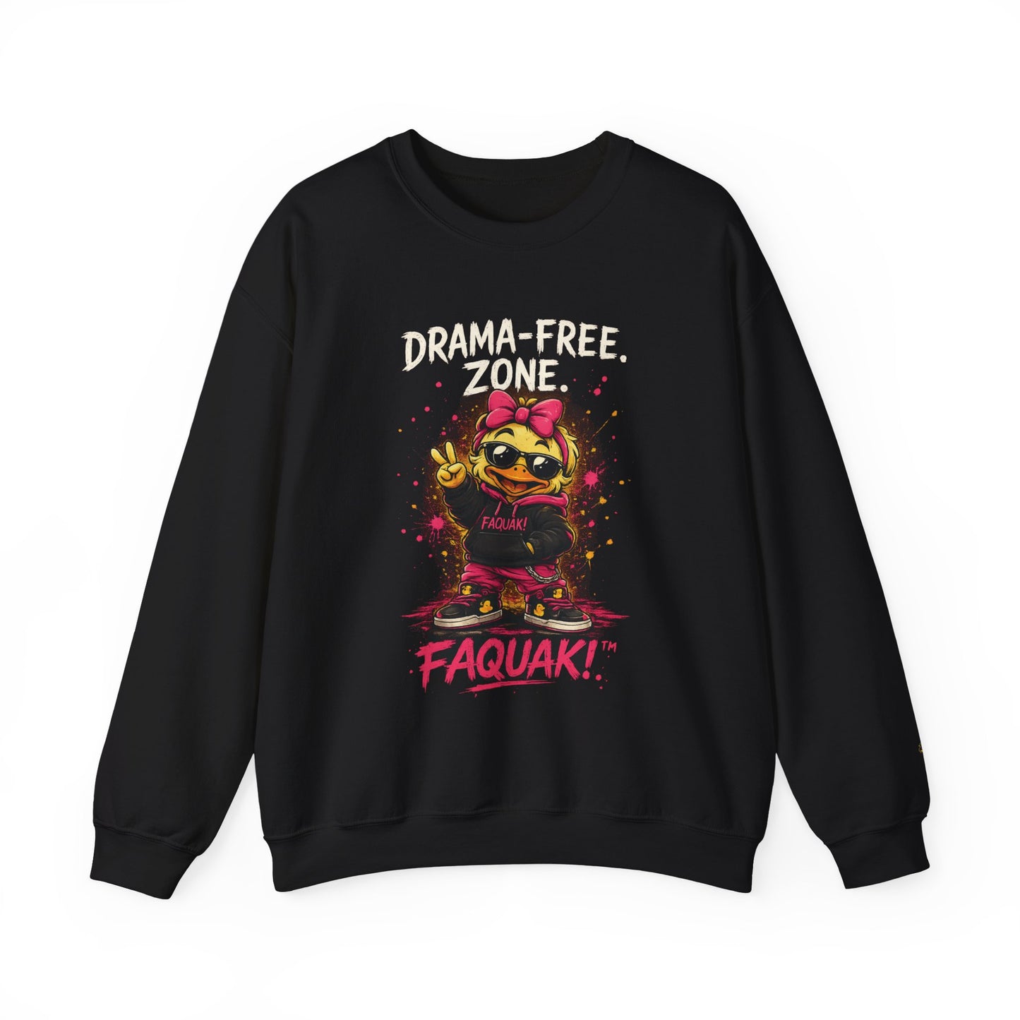 Drama-Free- Crewneck Sweatshirt — Cute Skate Duck Graphic