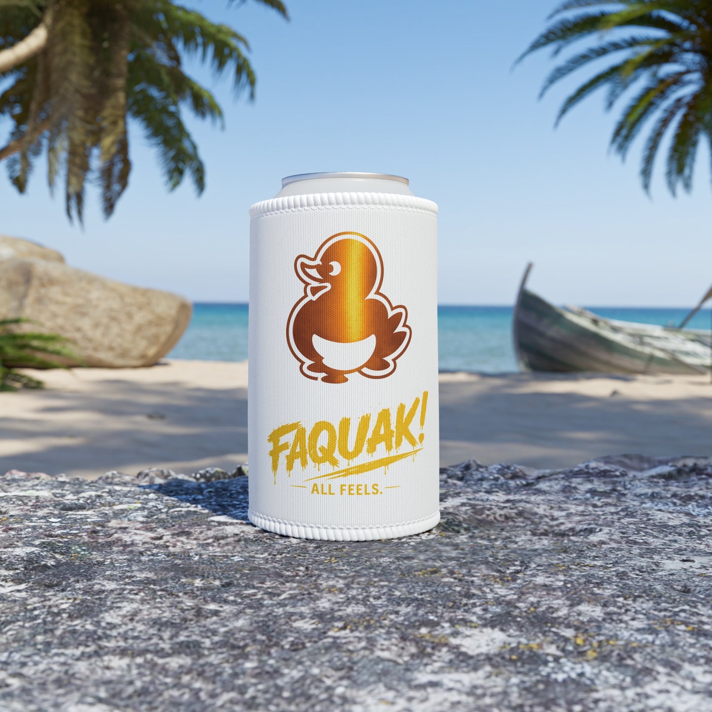 Stubby Cooler — 'Faquak! All Feels' Duck Logo Can Cooler