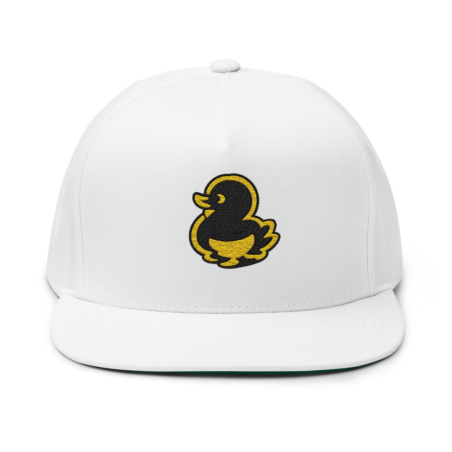 FAQUAK! Patch Flat Bill Cap — Embroidered Rubber Ducky Snapback