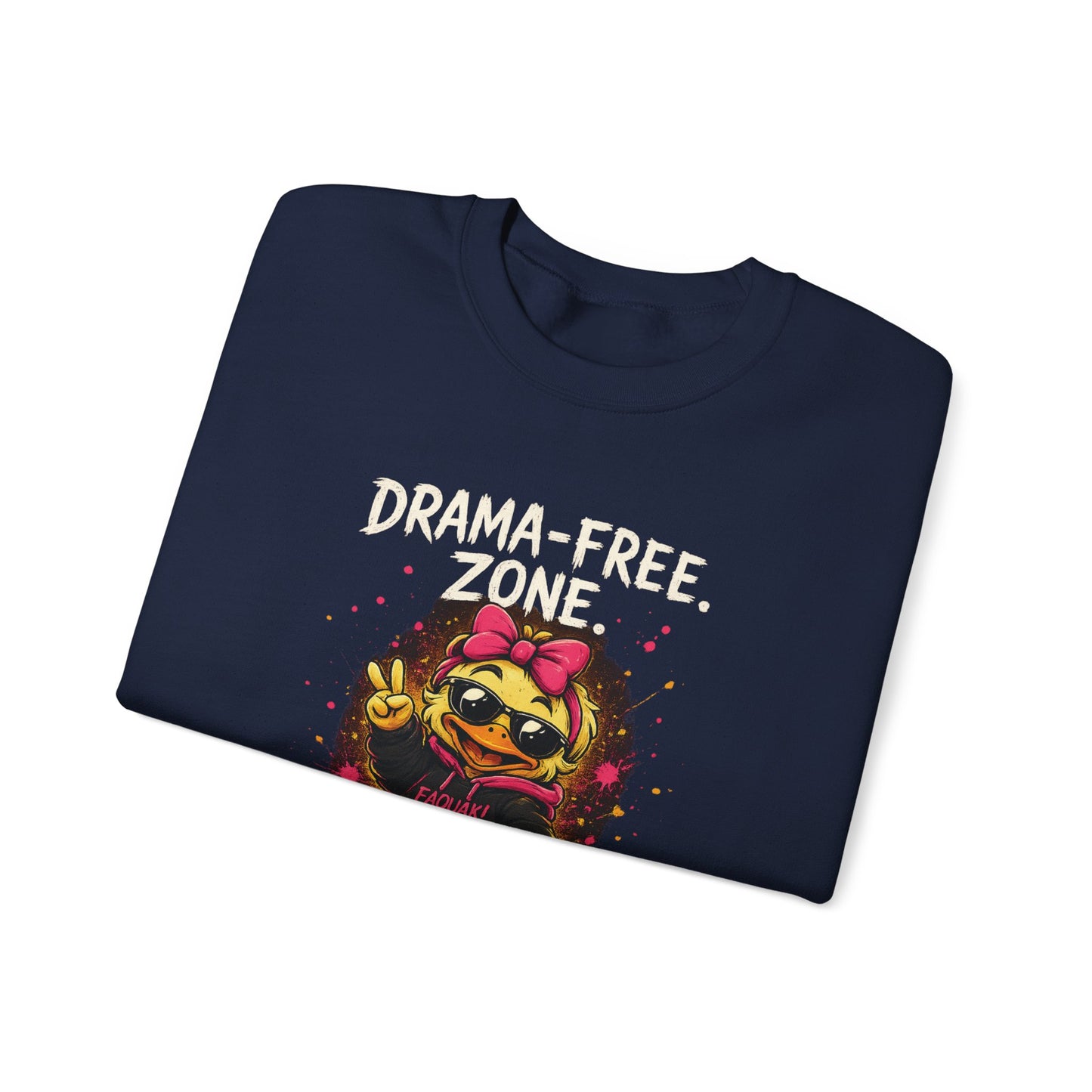 Drama-Free- Crewneck Sweatshirt — Cute Skate Duck Graphic